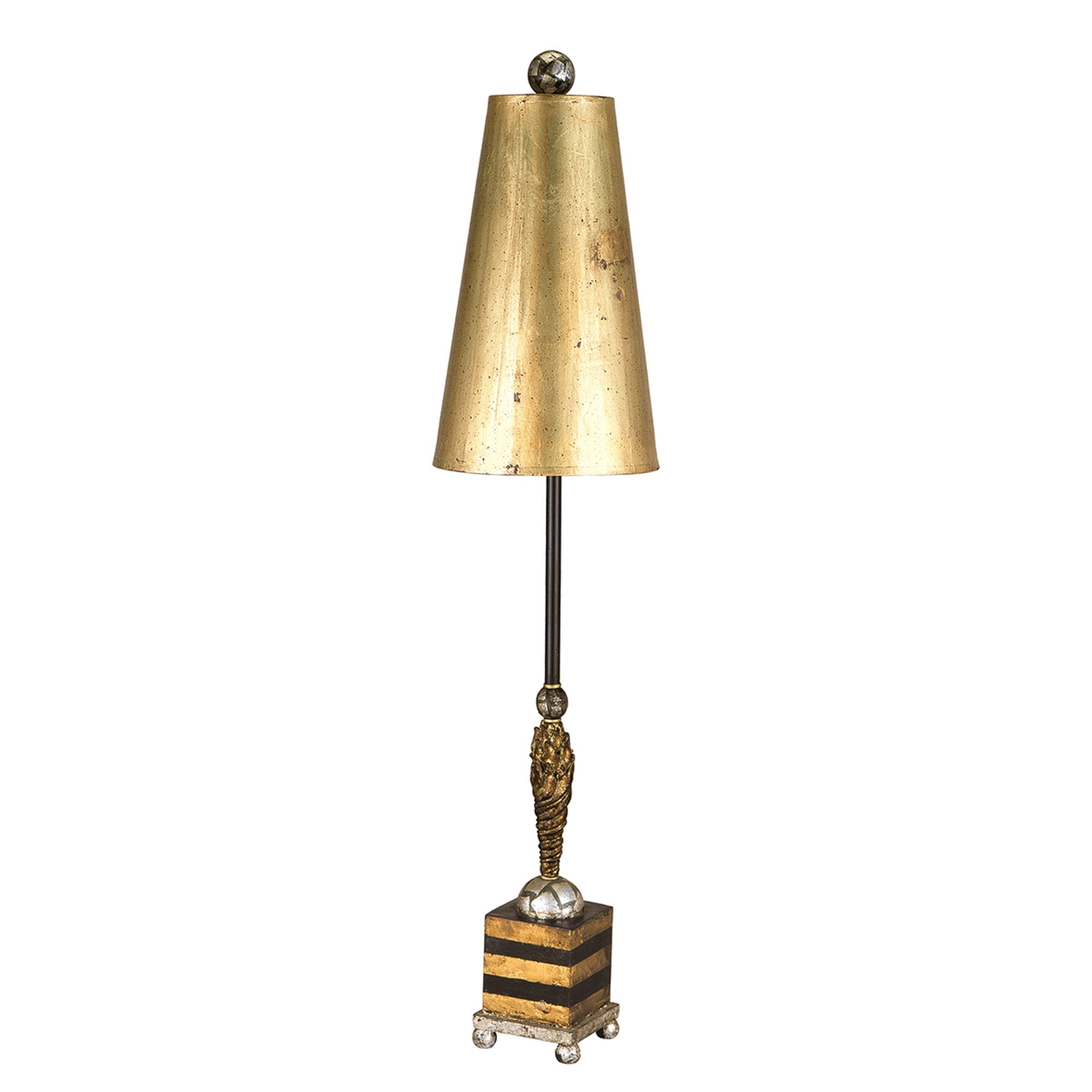 Flambeau Noma Luxe Single Table Lamp - Silver Leaf & Cream