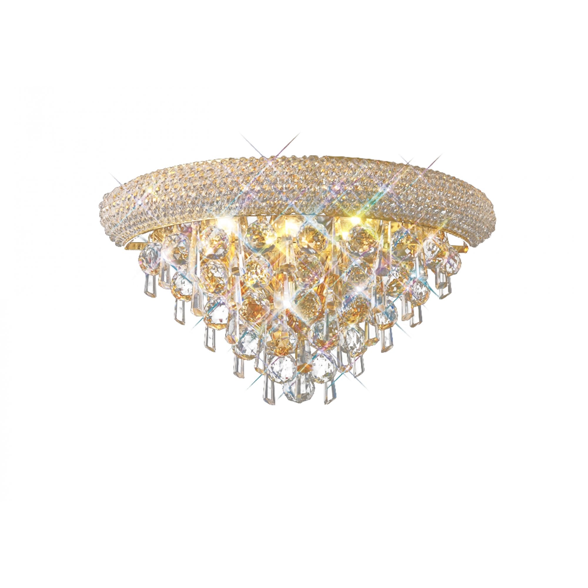 Diyas Alexandra Medium 3 Light Wall Light - French Gold & Crystal