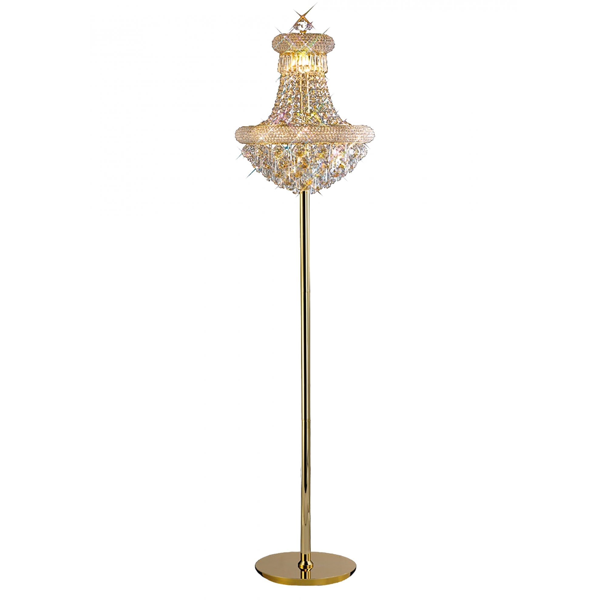 Diyas Alexandra 8 Light Floor Lamp - French Gold & Crystal