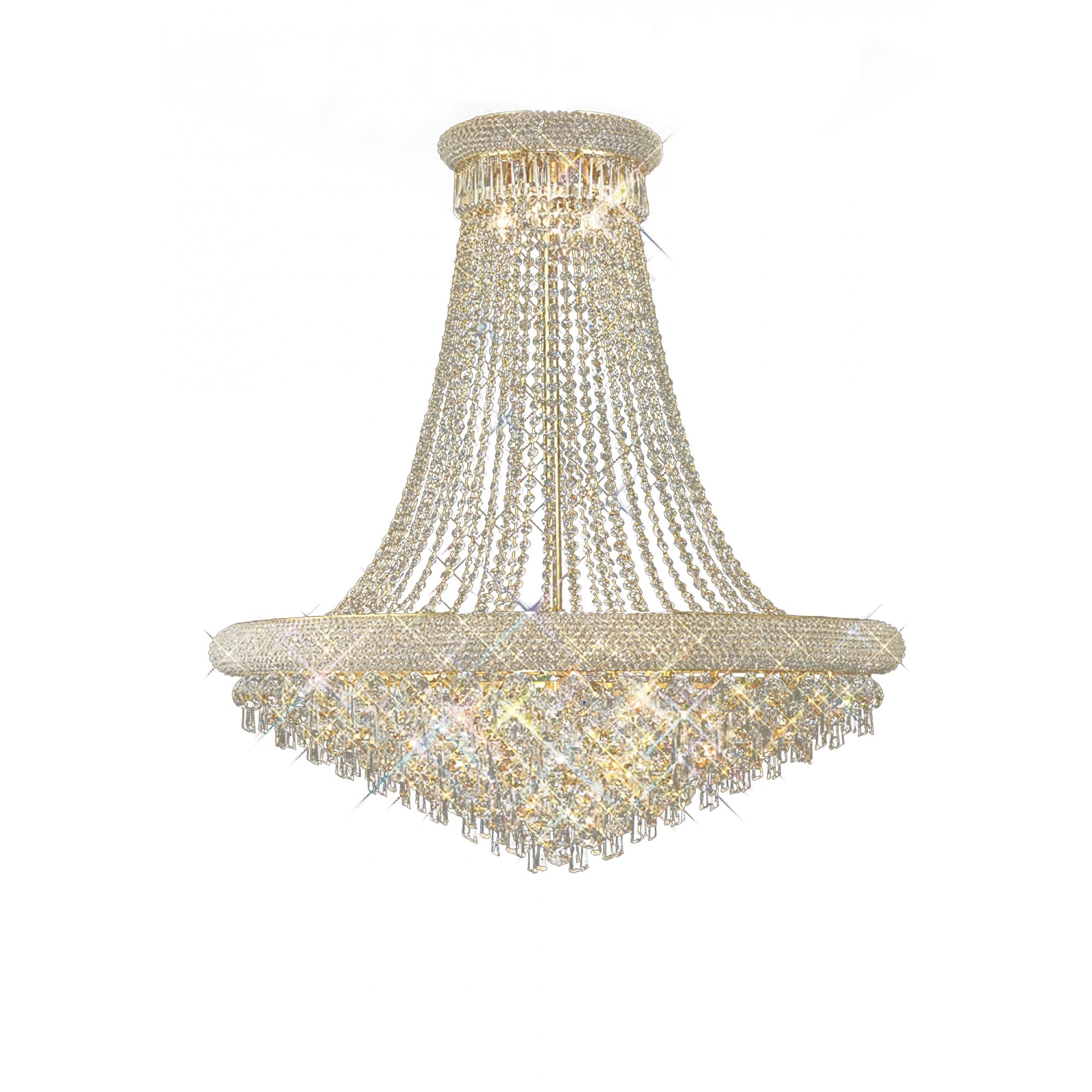 Diyas Alexandra 18 Light Pendant - French Gold & Crystal