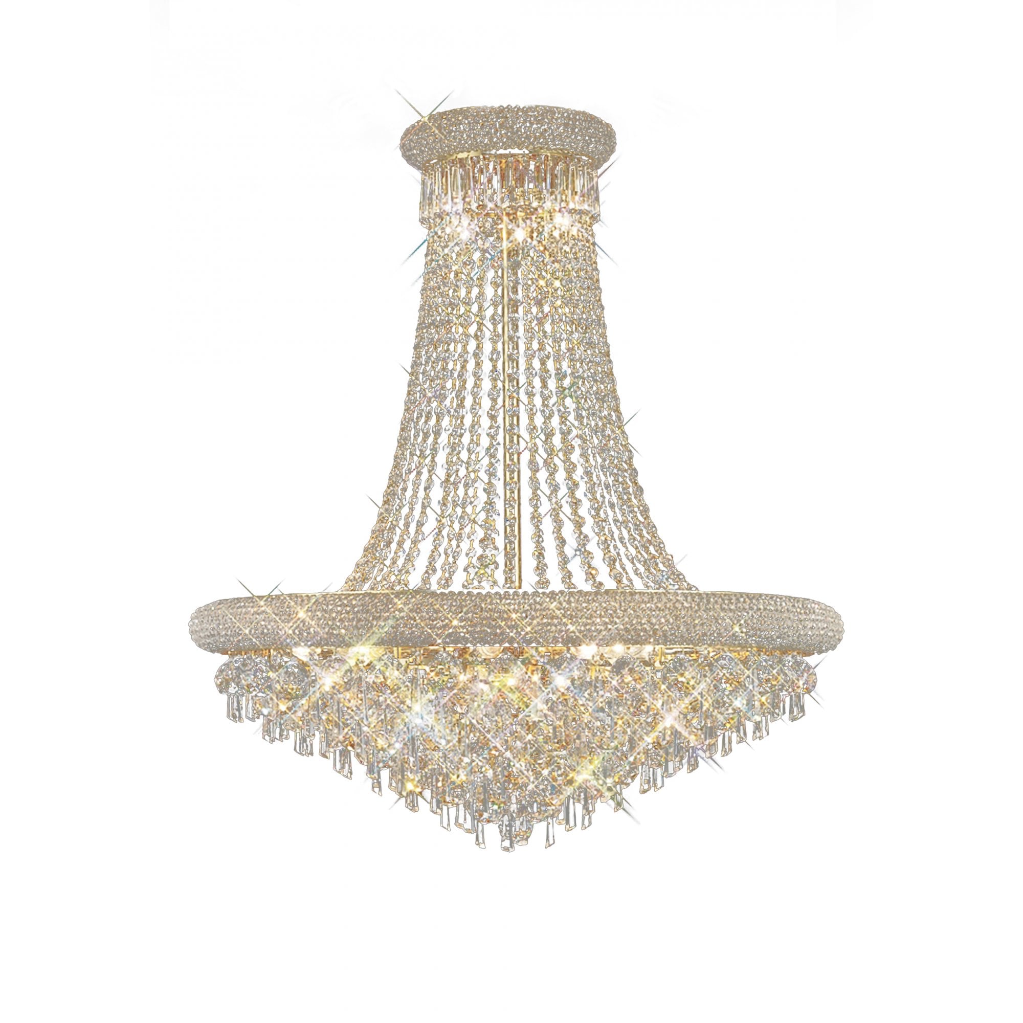 Diyas Alexandra 20 Light Pendant - French Gold & Crystal