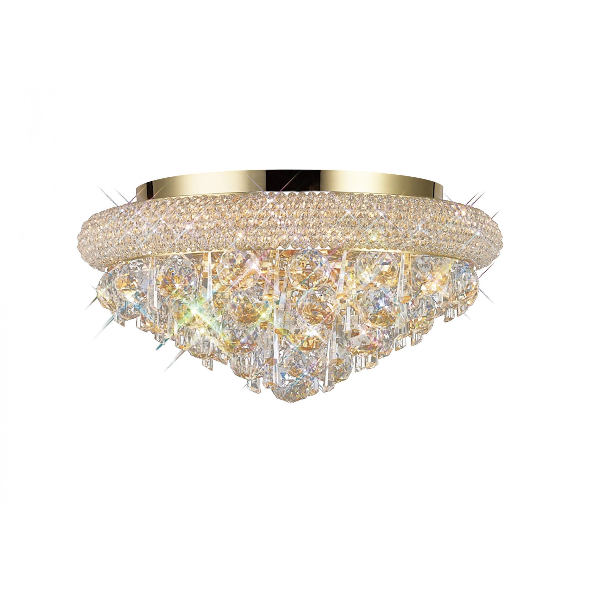 Diyas Alexandra 6 Light Ceiling Light - French Gold & Crystal