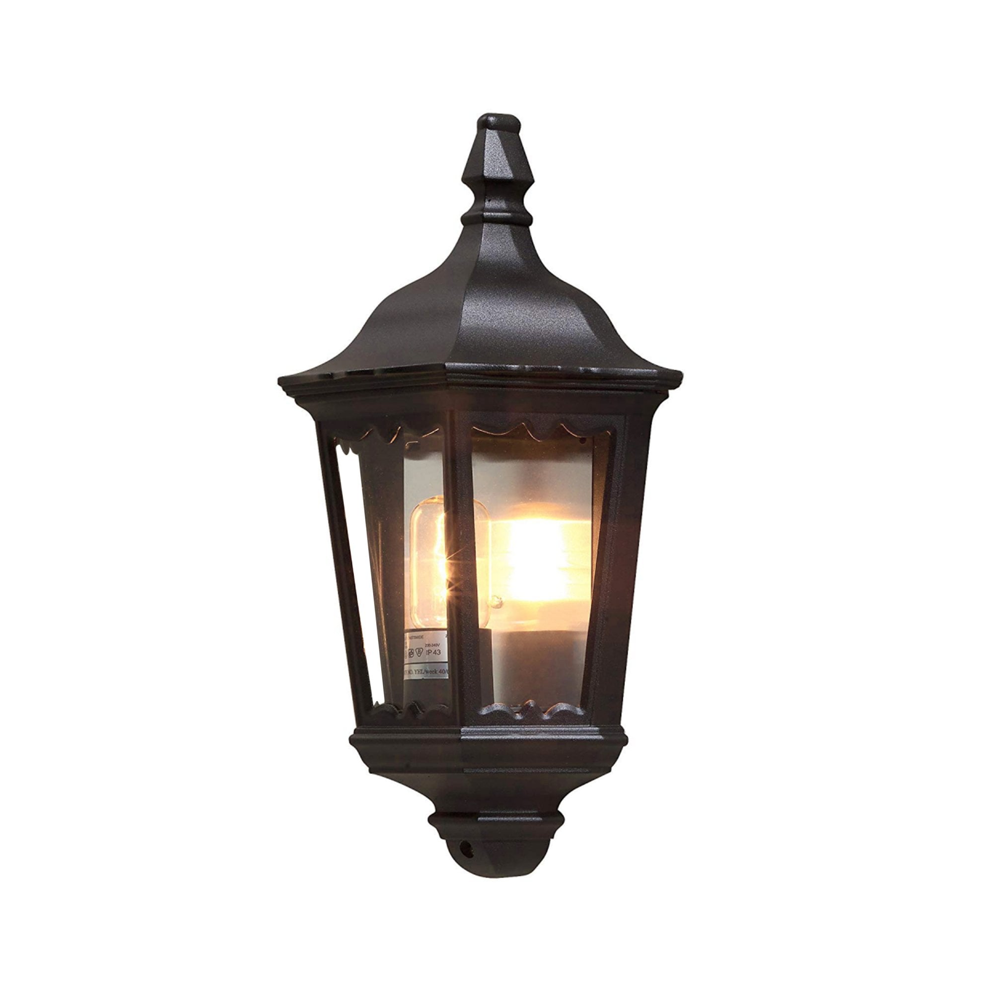 Konstsmide Firenze Flush Half Lantern - Matt Black