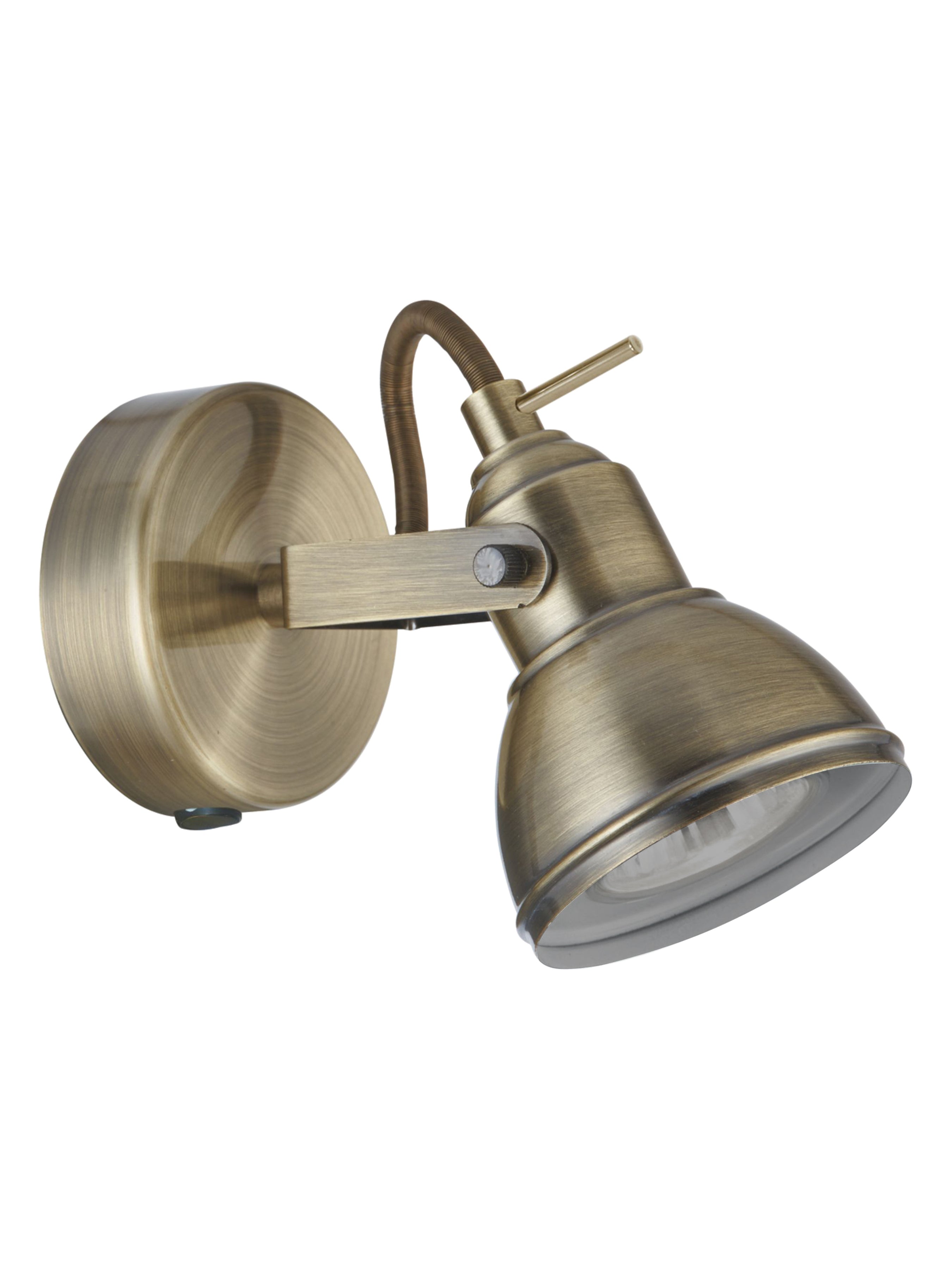 Searchlight Fielding Single Antique Brass Wall Spotlight