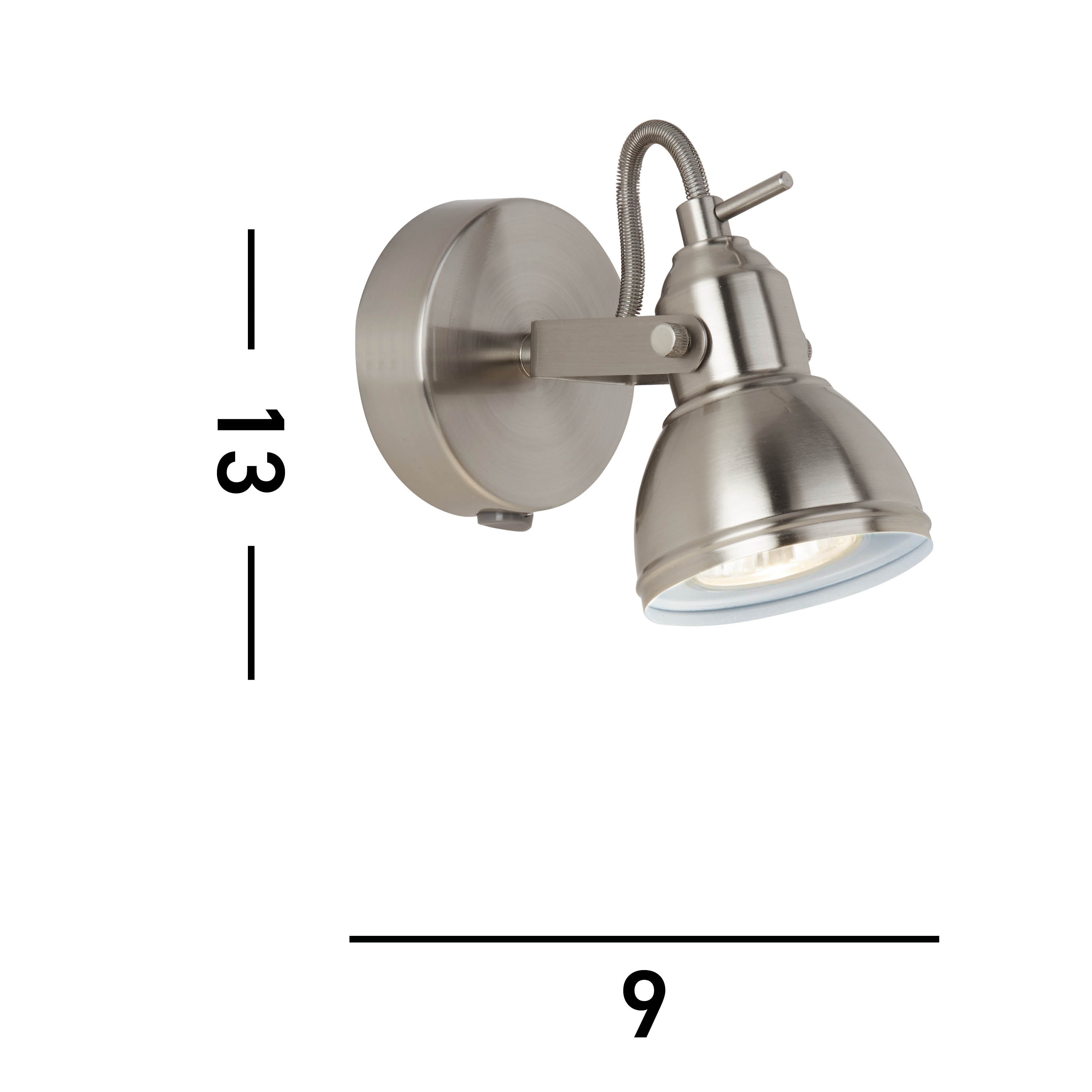 Searchlight Fielding Single Satin Silver Industrial Spotlight
