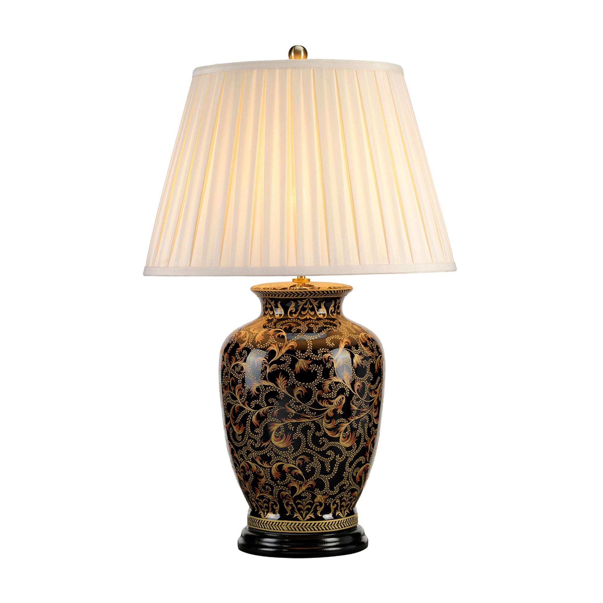 Elstead Morris Single Large Table Lamp - Gold & Black