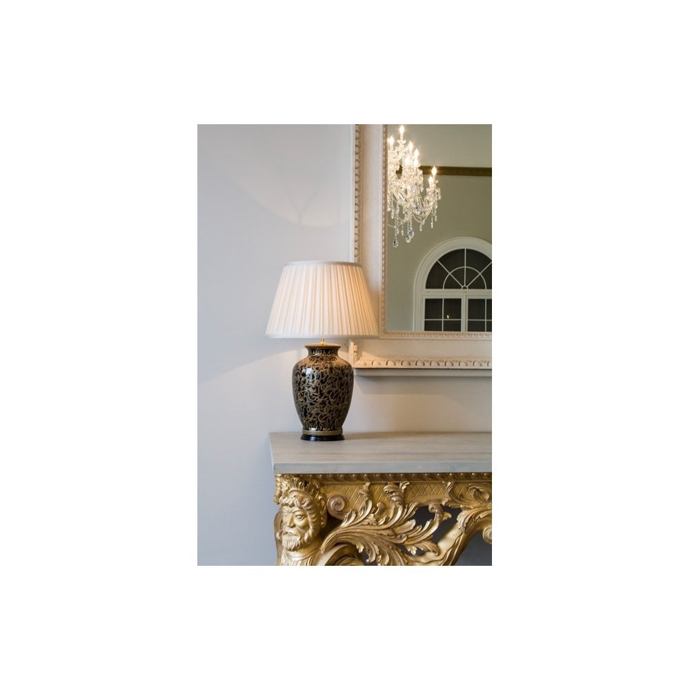 Elstead Morris Single Large Table Lamp - Gold & Black