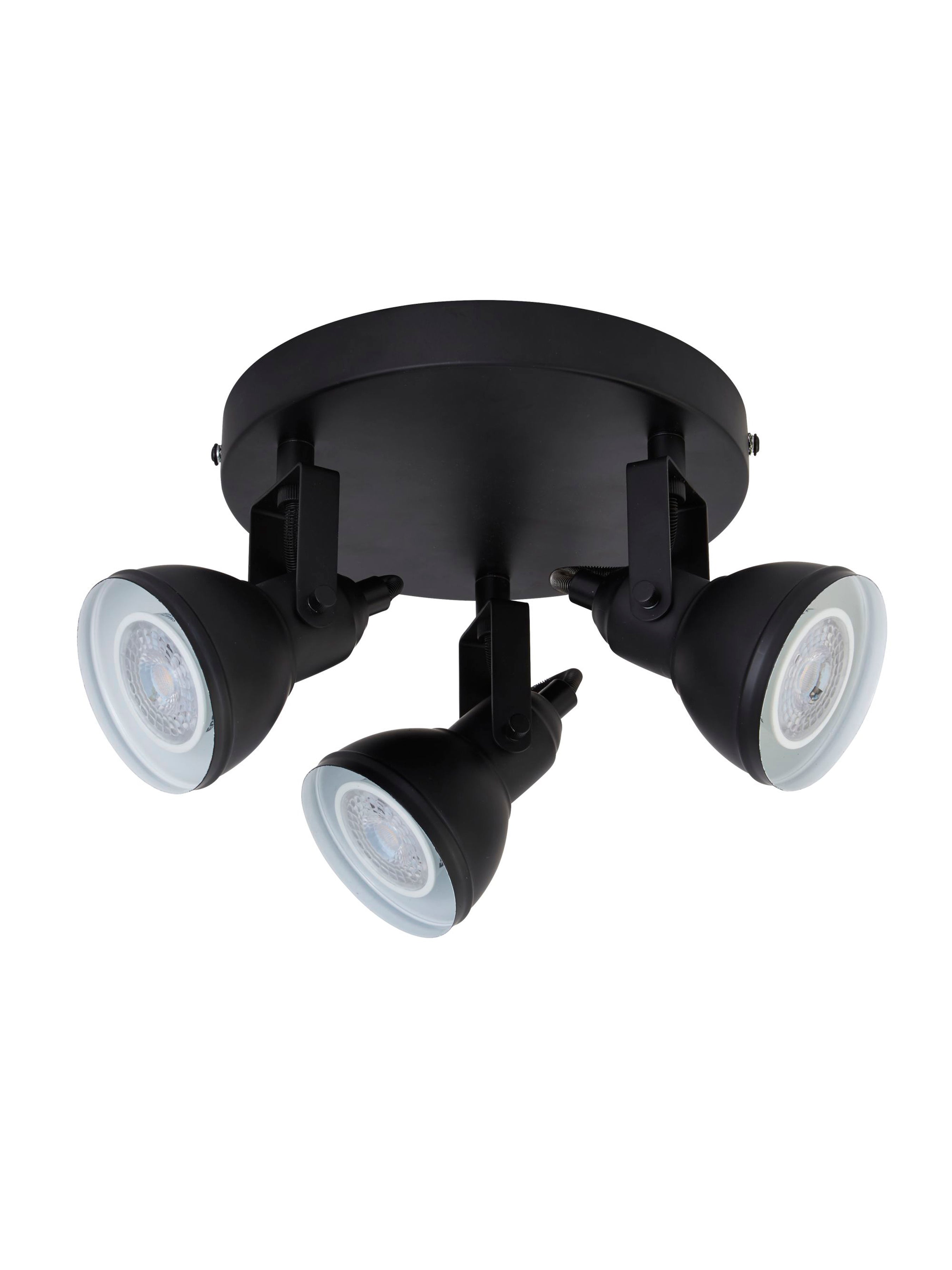 Searchlight Fielding 3 Light Round Spotlight - Black