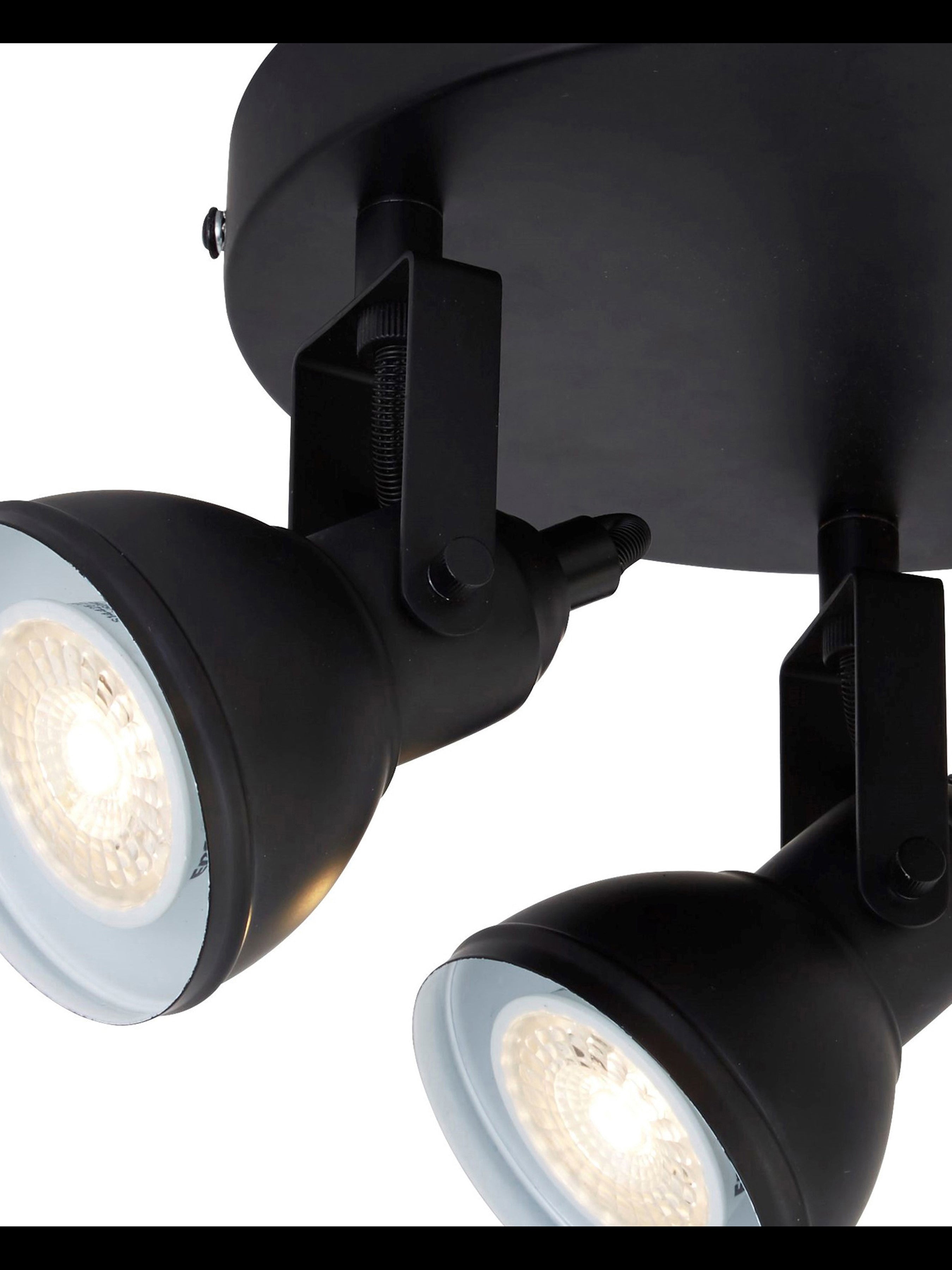 Searchlight Fielding 3 Light Round Spotlight - Black