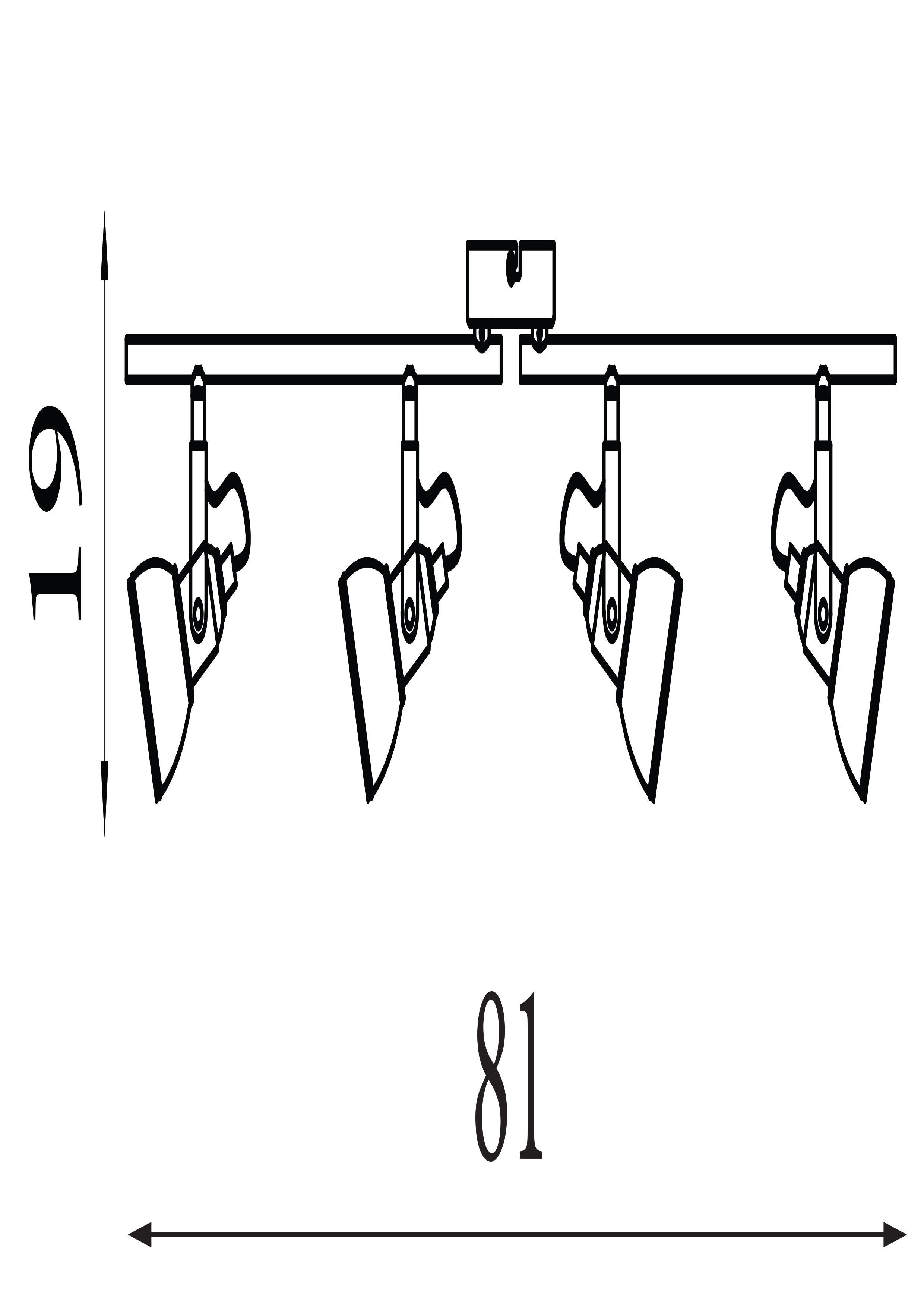 Searchlight Fielding 4 Light Spotlight Bar - Black