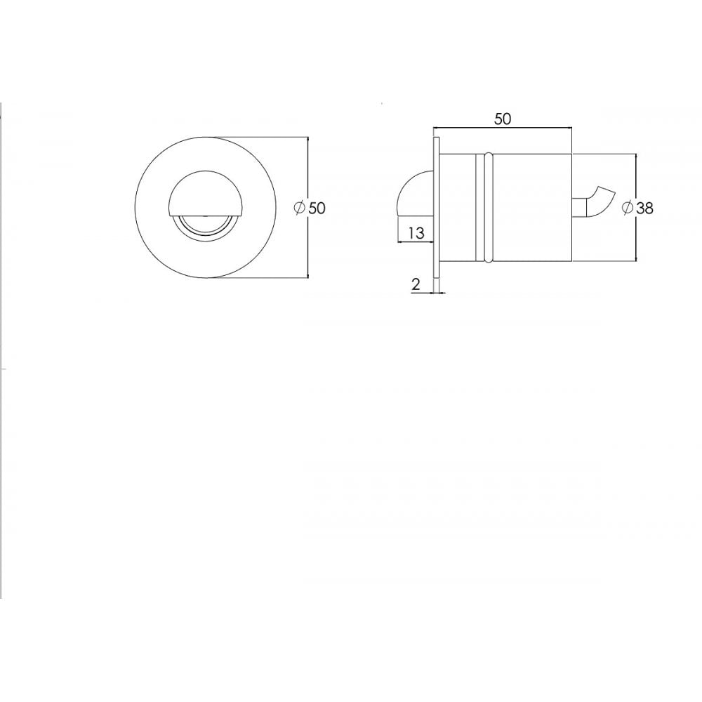 Light Visuals LV-602R Round Recessed Eyelid Step Light - Powder Coat Colours