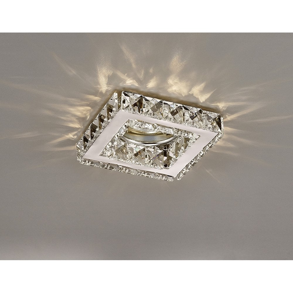 Diyas IL30837CH Galaxy GU10 Square Downlight Polished Chrome/Crystal