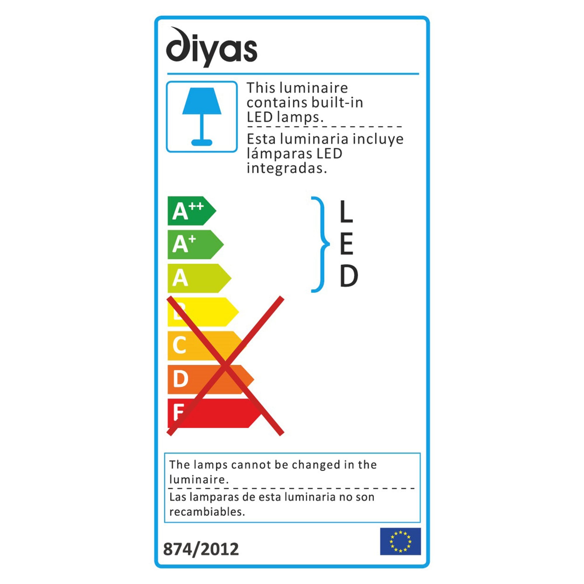 Diyas IL80070 Amelia Ceiling 12W 1200lm LED 4000K Stainless Steel/Crystal