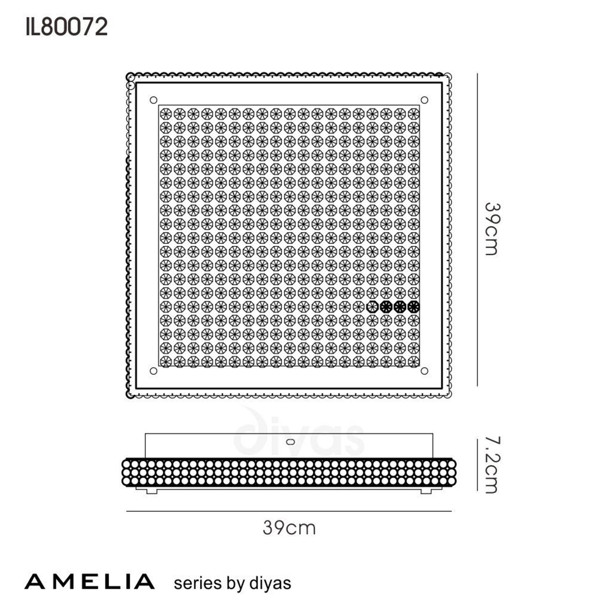 Diyas IL80072 Amelia Ceiling 21W 2100lm LED 4000K Stainless Steel/Crystal