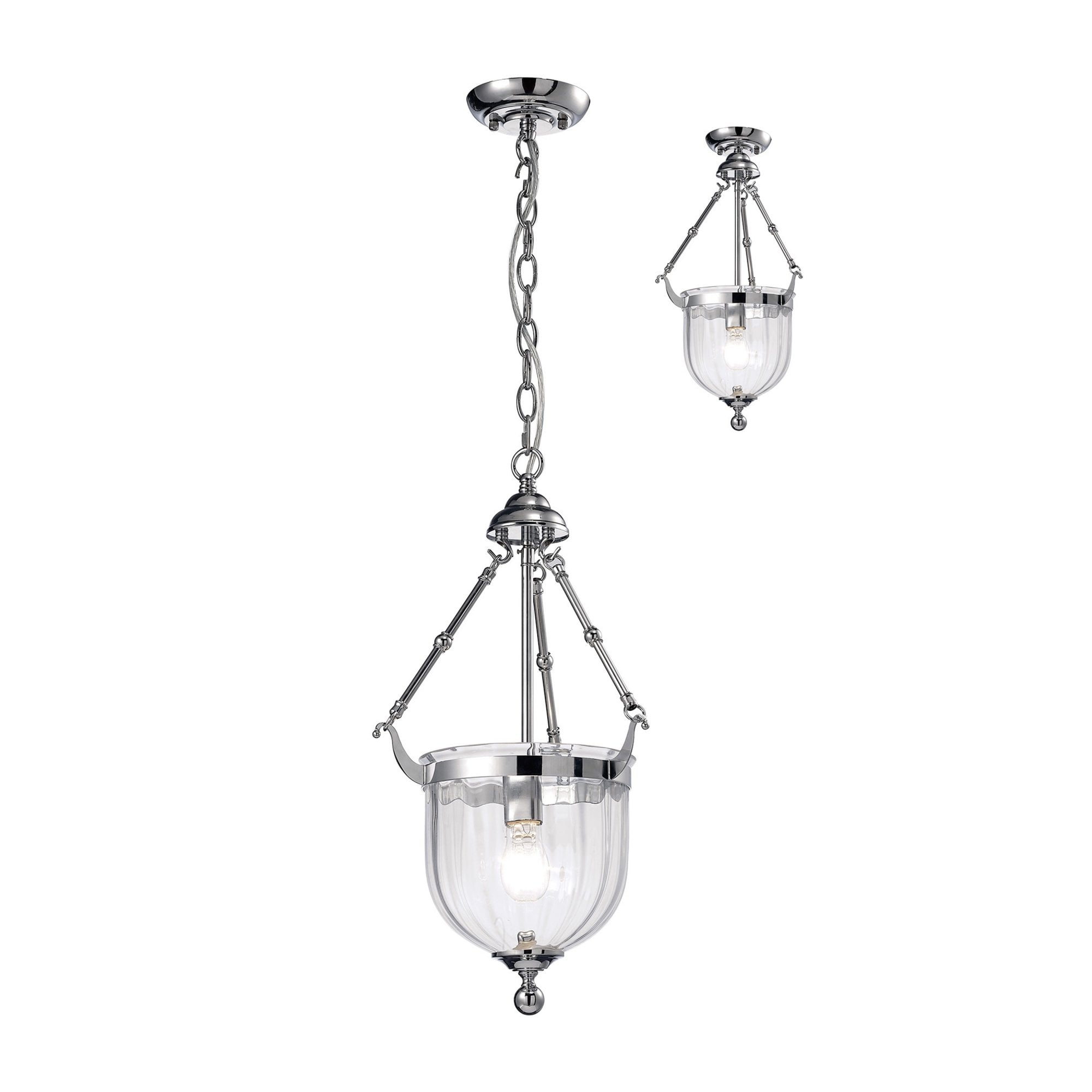 Diyas IL31071 Aubrey Pendant 1 Light Polished Chrome/Glass