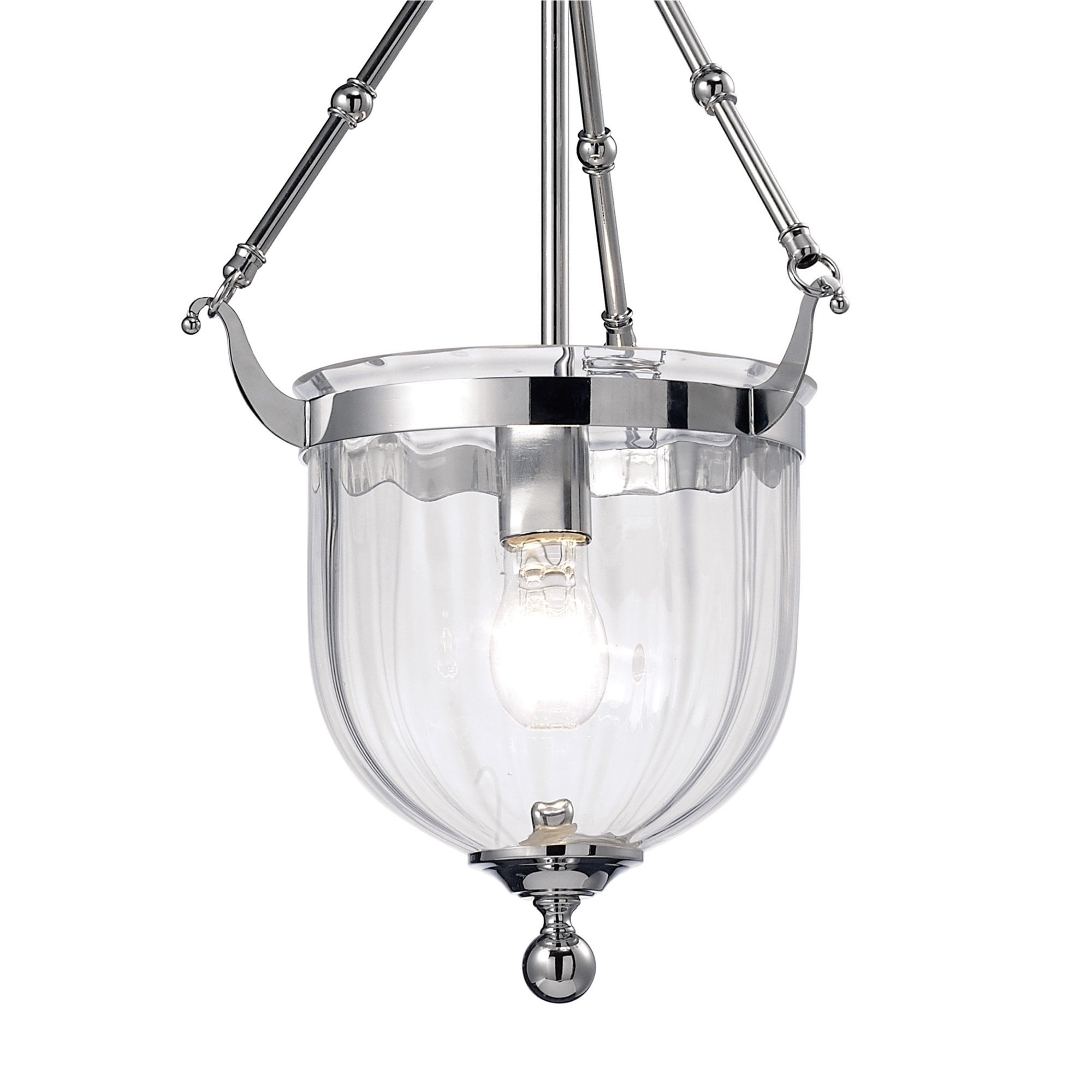 Diyas IL31071 Aubrey Pendant 1 Light Polished Chrome/Glass