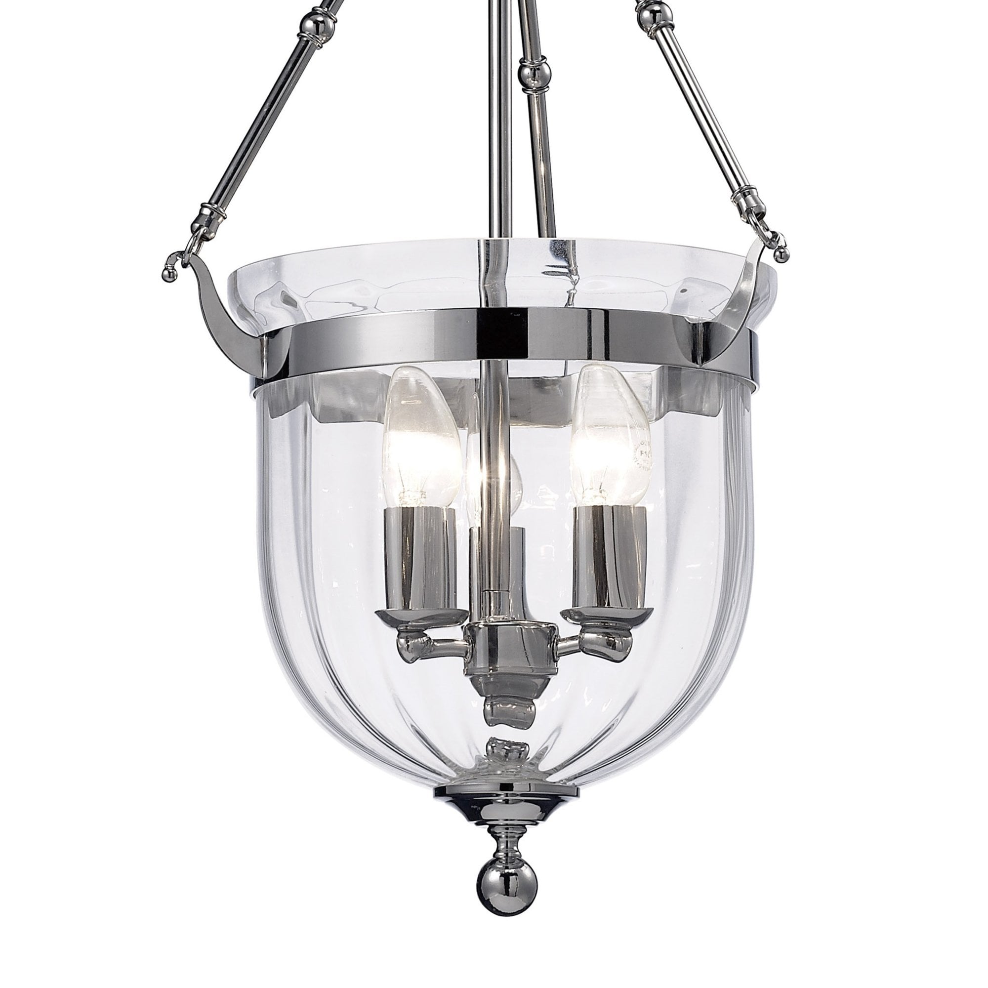 Diyas IL31072 Aubrey Pendant 3 Light Polished Chrome/Glass