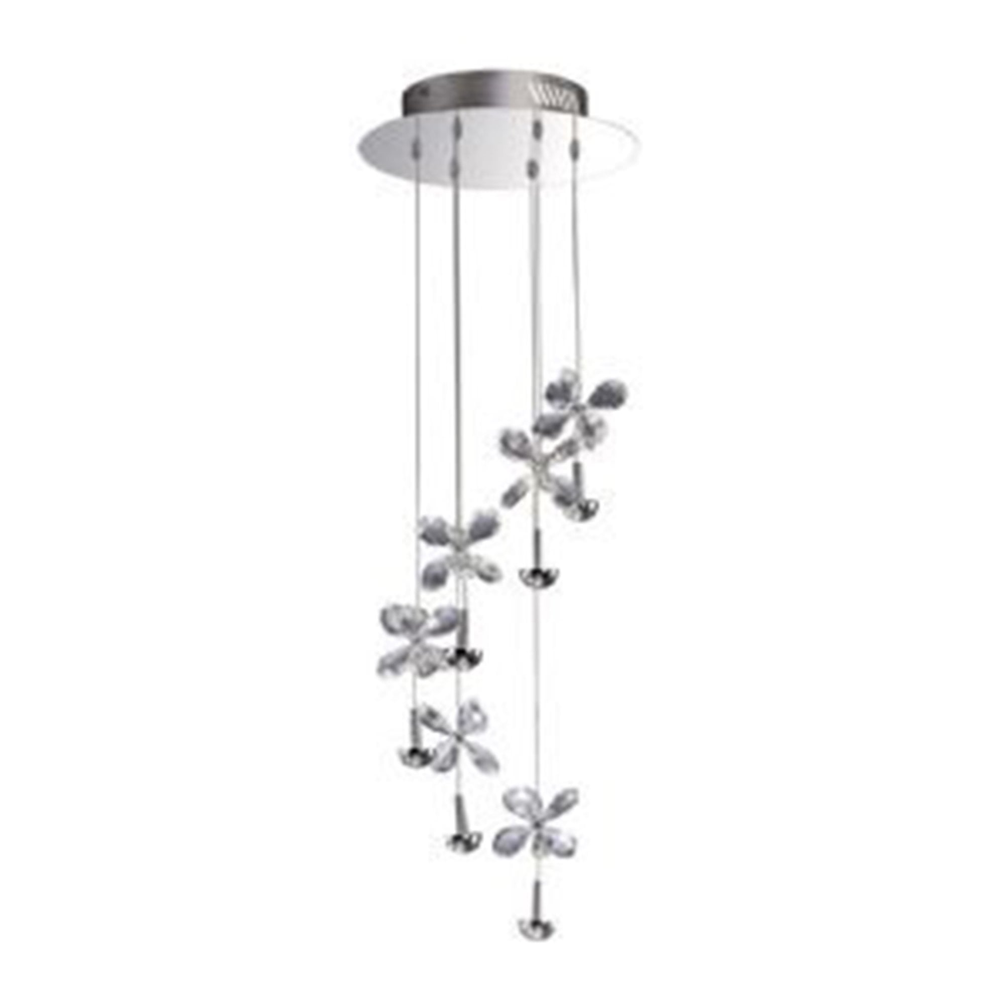 Diyas IL31141 Aviva Pendant 6 Light 4000K LED Polished Chrome/Crystal