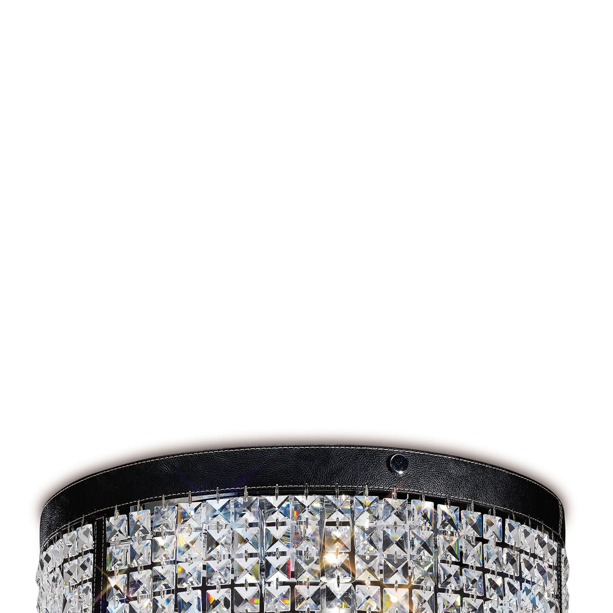 Diyas IL31031 Celsa Ceiling 4 Light Polished Chrome/Black Faux Leather/Crystal
