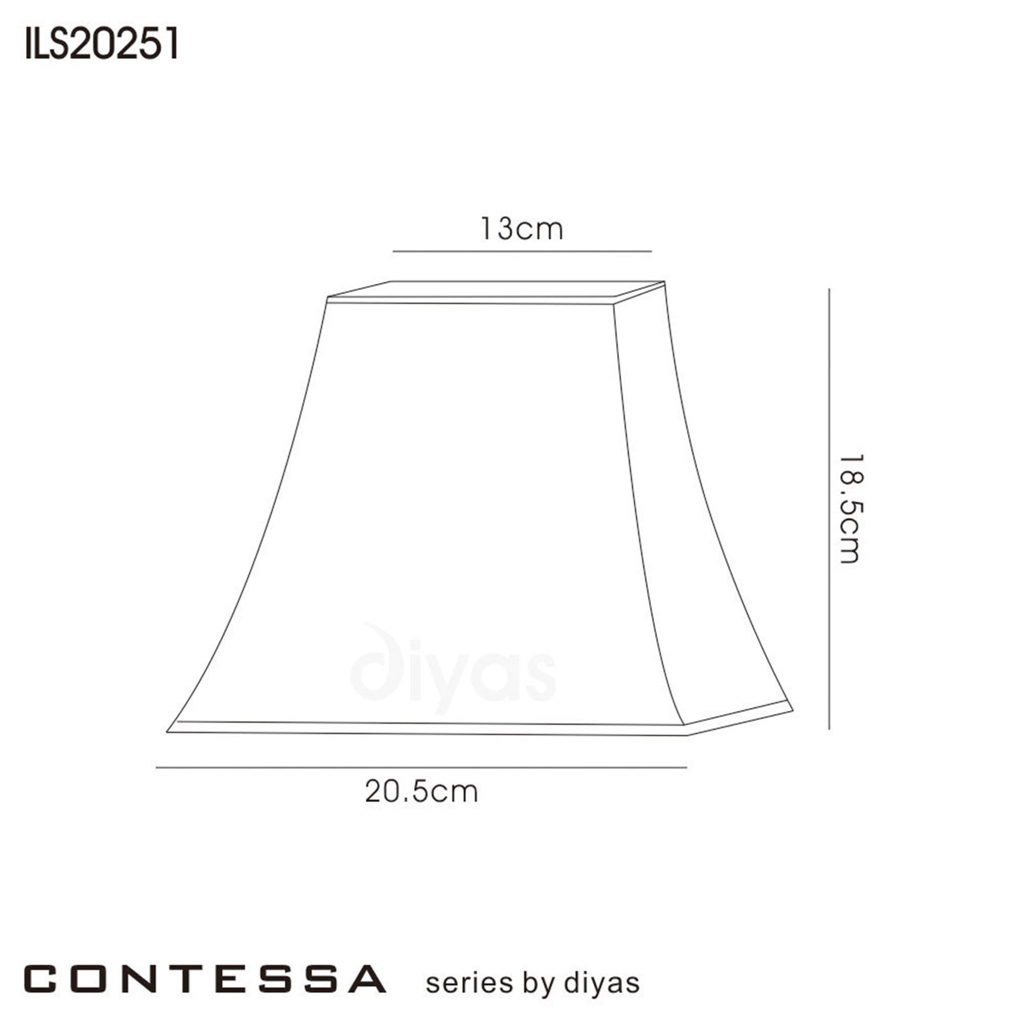 Diyas ILS20251 Contessa Square Small Shade - White 13/20.5cm - Shade Only