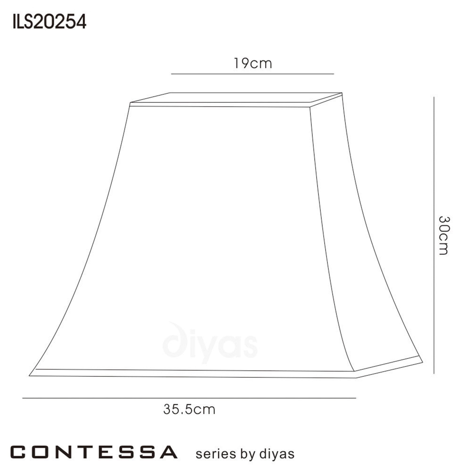 Diyas ILS20254 Contessa Square Large Shade - White 19/35.5cm - Shade Only