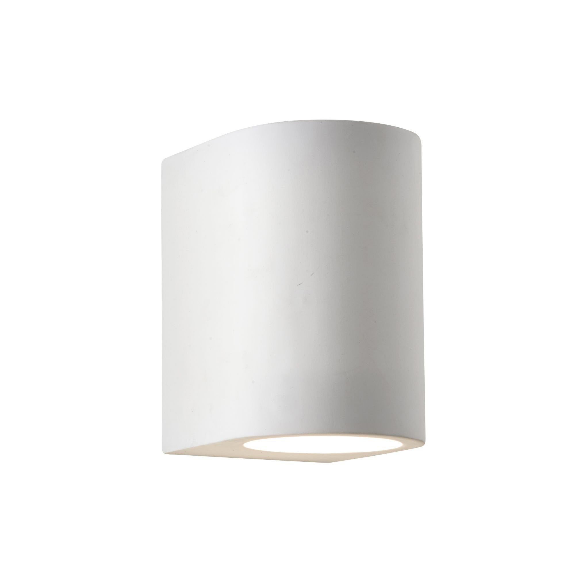 Searchlight Glaisher White Curved Cylinder Plaster Wall Light