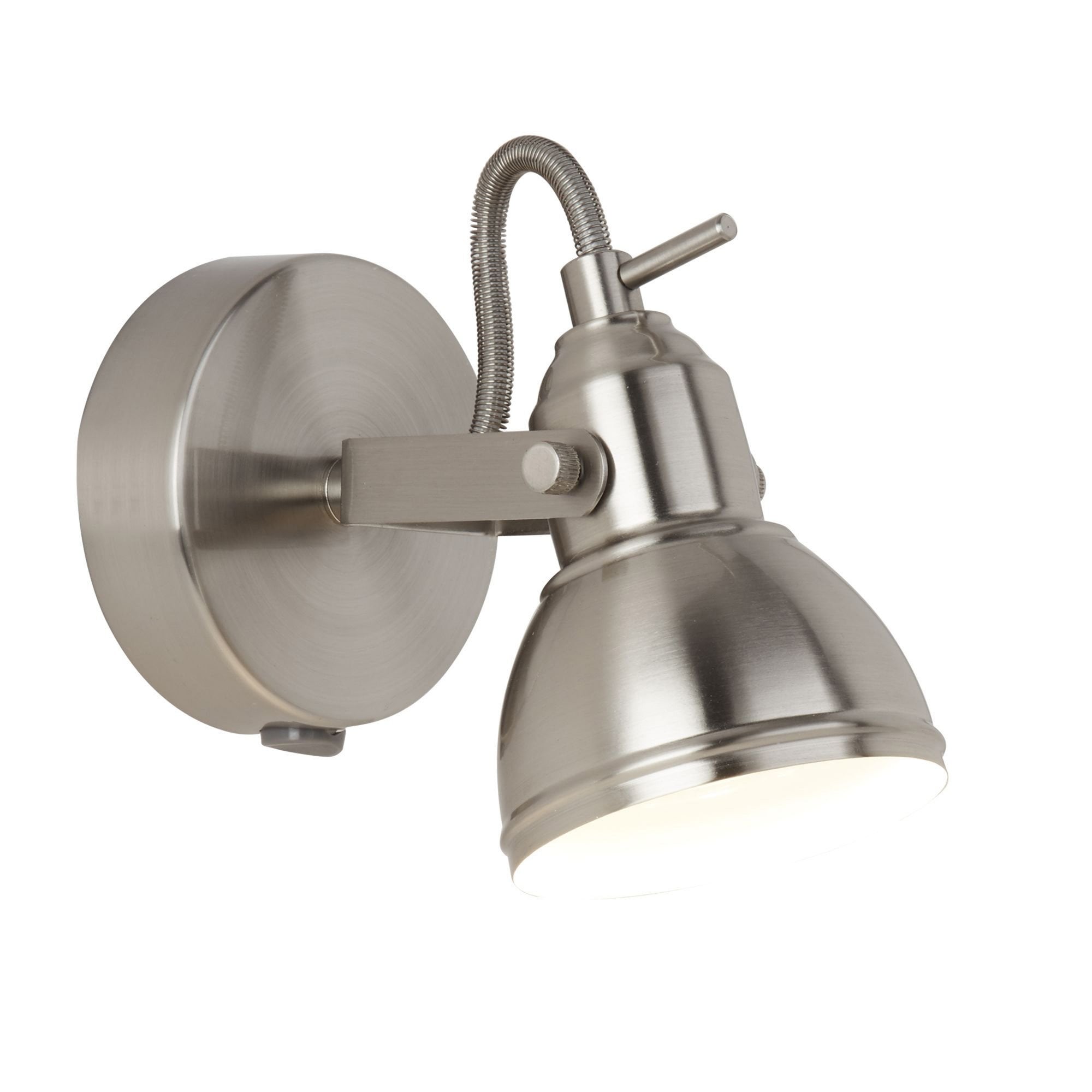 Searchlight Fielding Single Satin Silver Industrial Spotlight