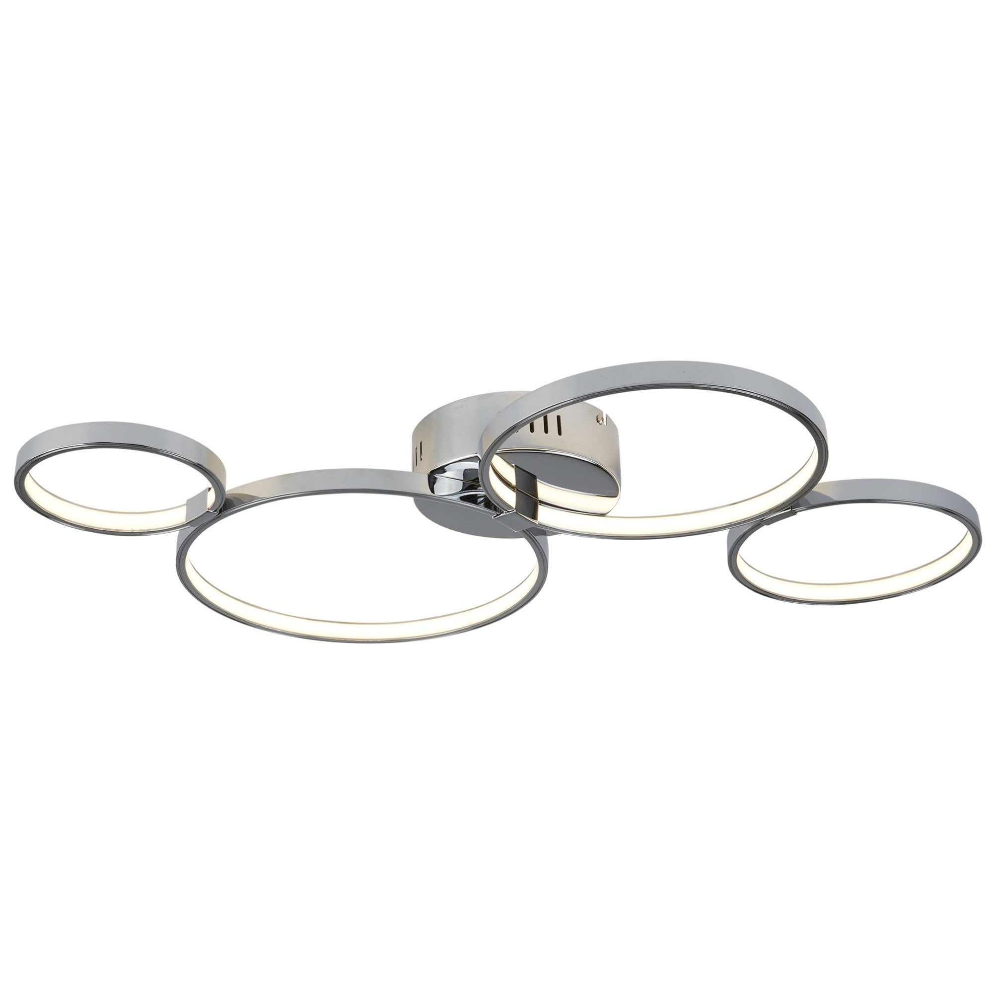 Searchlight Smith 4 Ring LED Ceiling Flush Fitting, Chrome