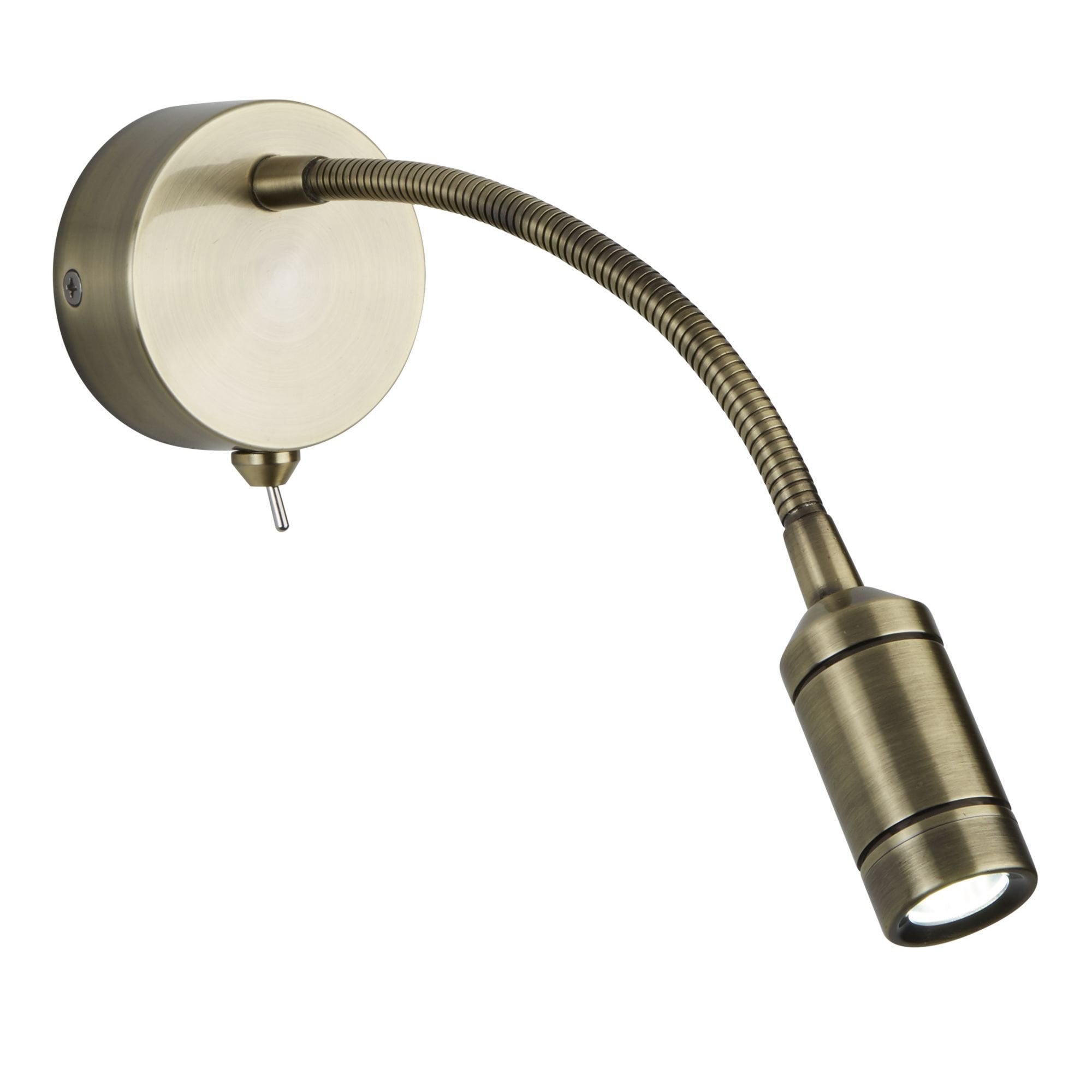 Searchlight LED Adjustable Wall Light - Flexi Arm - Antique Brass