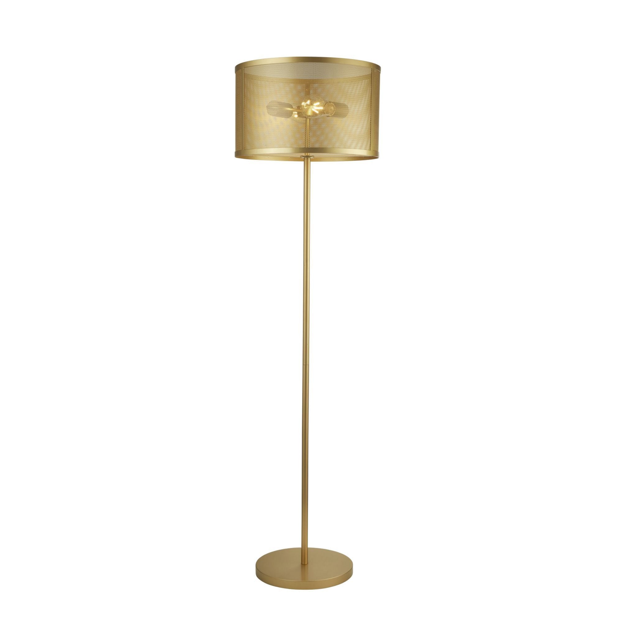 Searchlight Falkner 2 Light Floor Lamp, Matt Gold