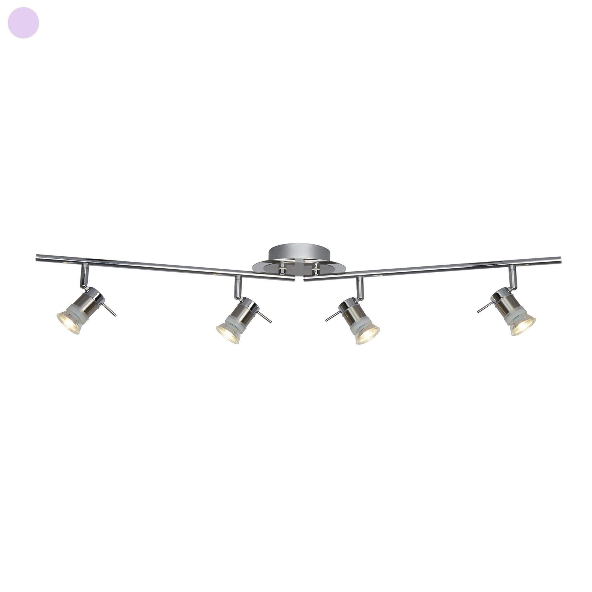Searchlight Antonio LED IP44 Chrome & Satin Silver 4 Light Adjustable Bar Spotlight