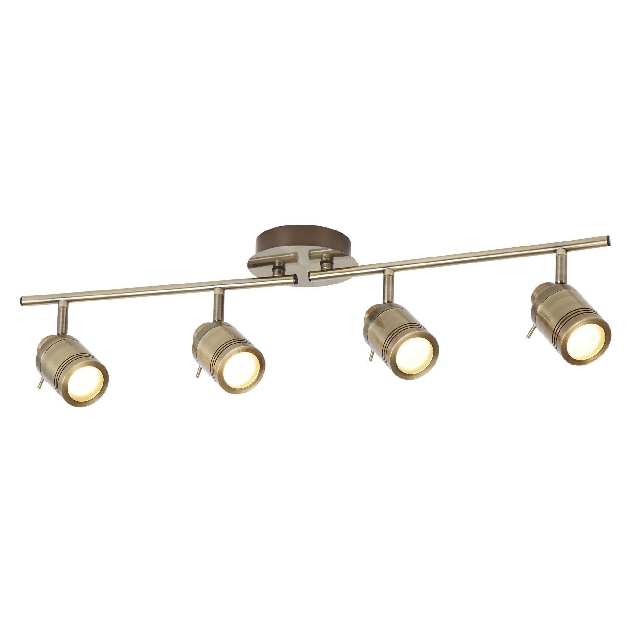 Searchlight Saker 4 Light IP44 Bathroom Spot Split - Bar, Antique Brass