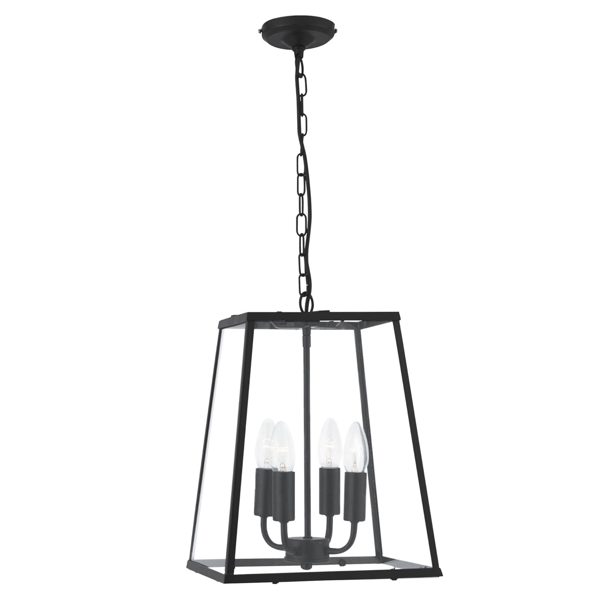Searchlight Lake - 4 Light Black Pendant