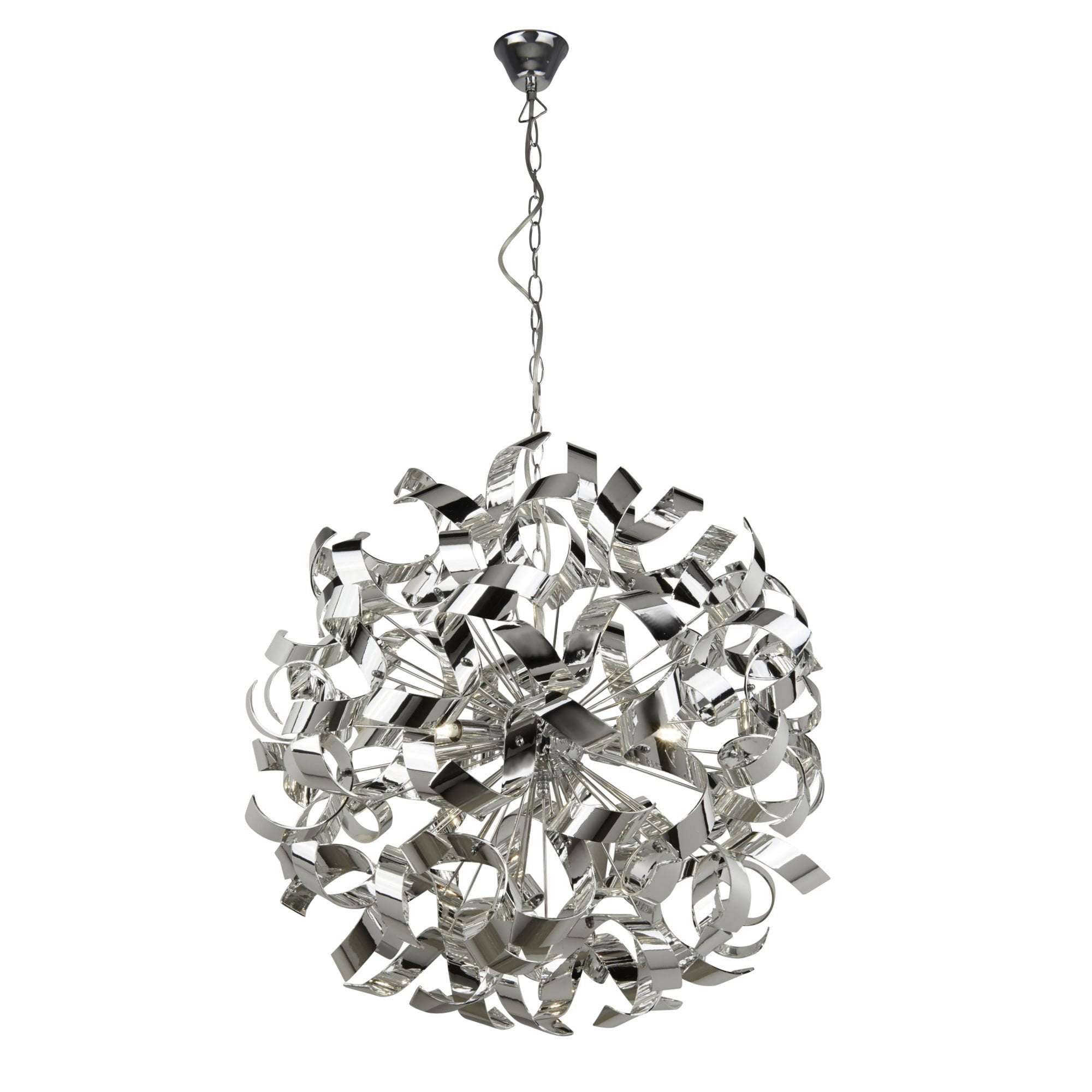 Searchlight Chancel 6 Light Pendant, Metal, Chrome
