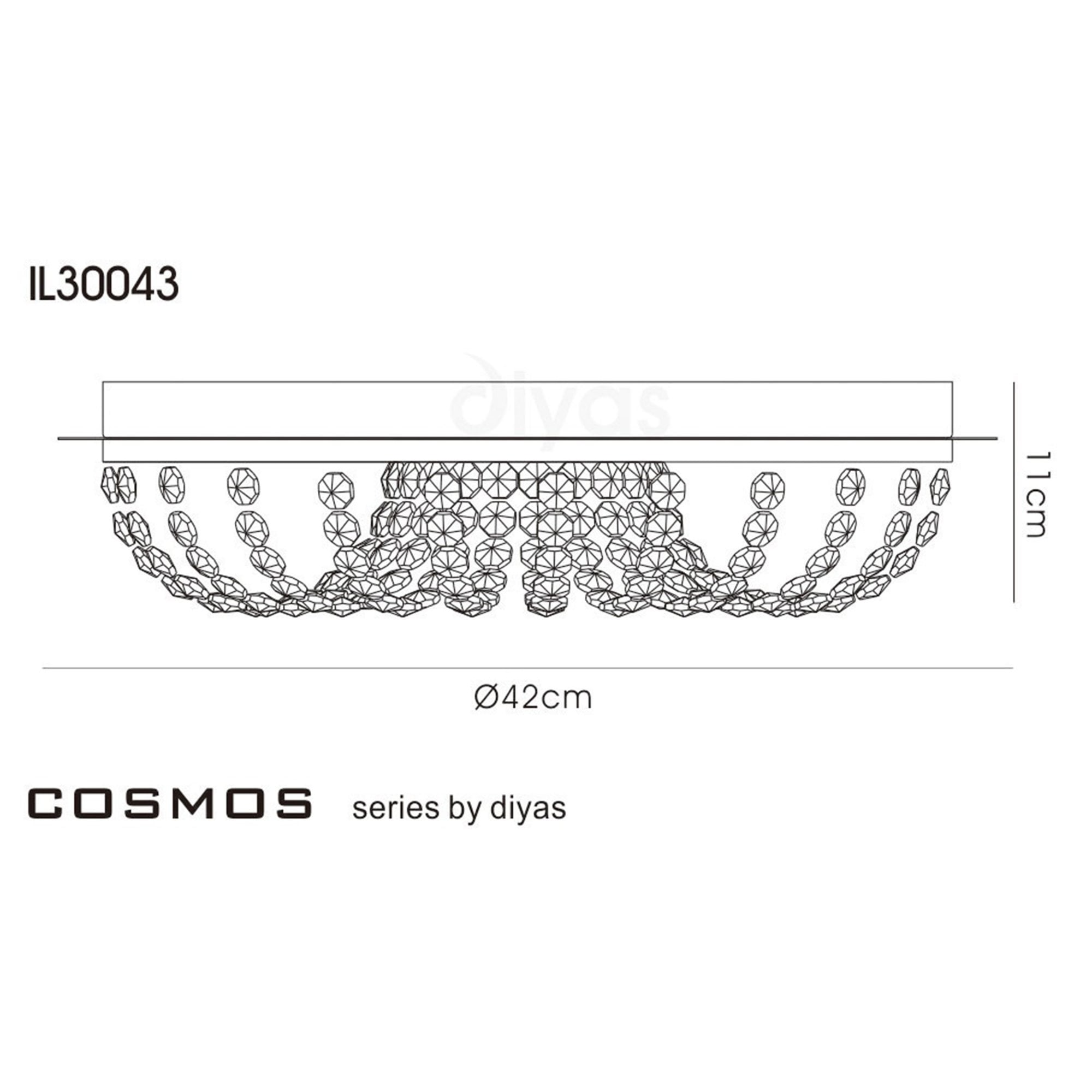 Diyas IL30043 Cosmos Ceiling 5 Light Polished Chrome/Crystal
