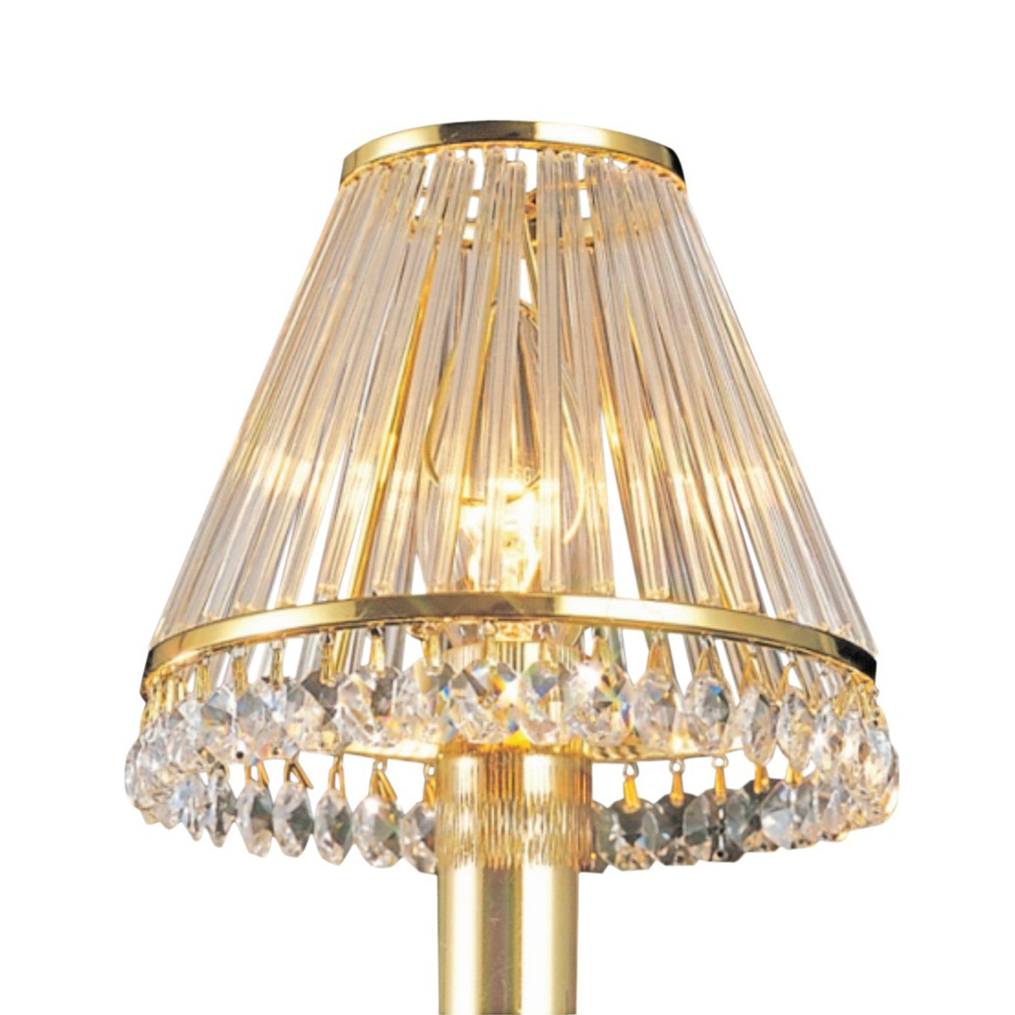 Diyas IL30200 Crystal Clip-On Shade - With Clear Glass Rods French Gold/Crystal - 6.5/13cm - Shade Only