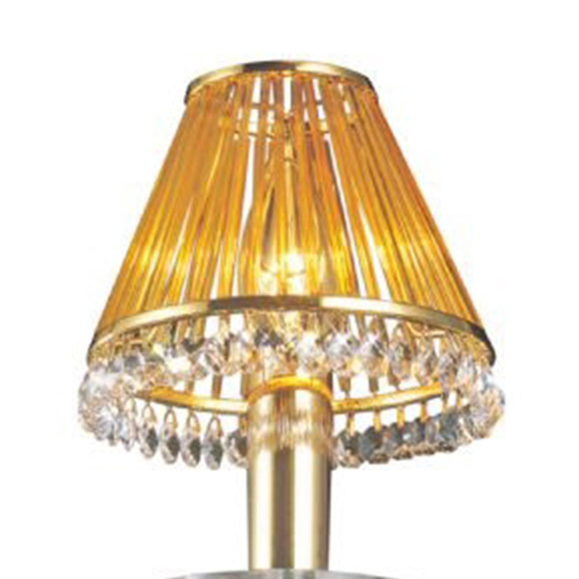 Diyas IL30500 Crystal Clip-On Shade - With Amber Glass Rods French Gold/Crystal - 6.5/13cm - Shade Only