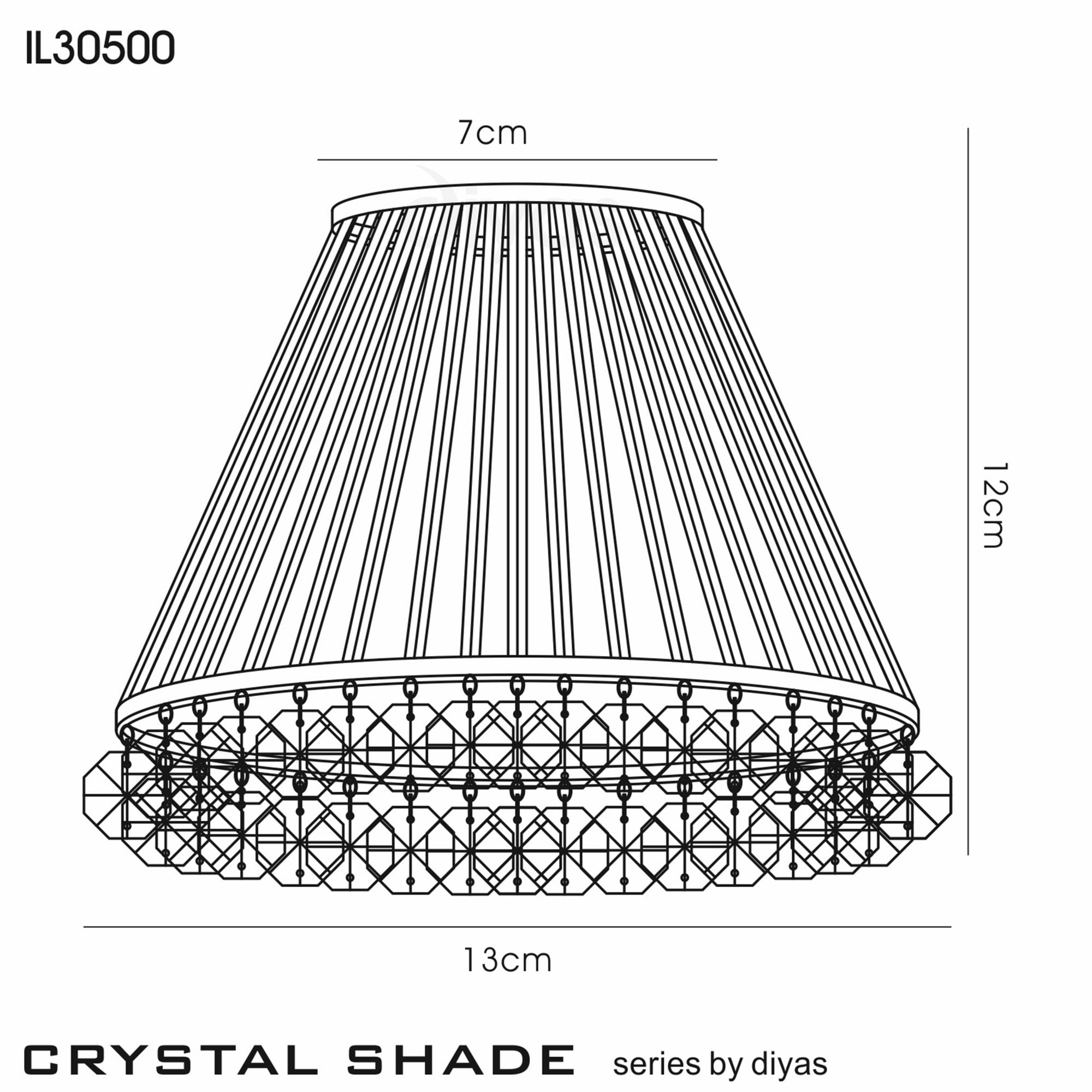 Diyas IL30500 Crystal Clip-On Shade - With Amber Glass Rods French Gold/Crystal - 6.5/13cm - Shade Only