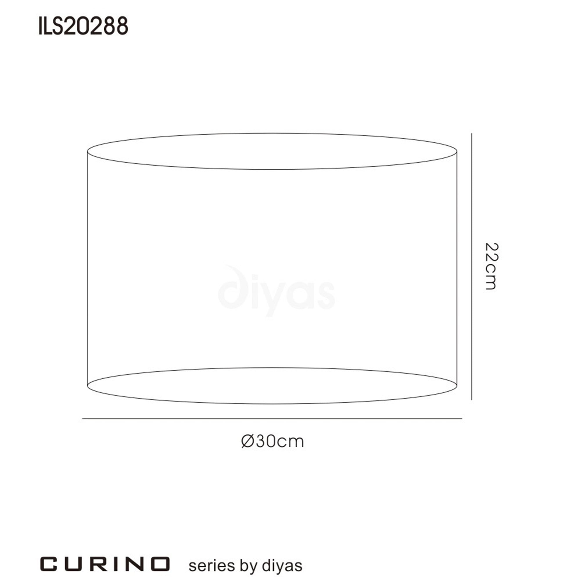 Diyas ILS20288 Curino Round Shade - Medium Sheer Weave Fabric Black 30cm - Shade Only