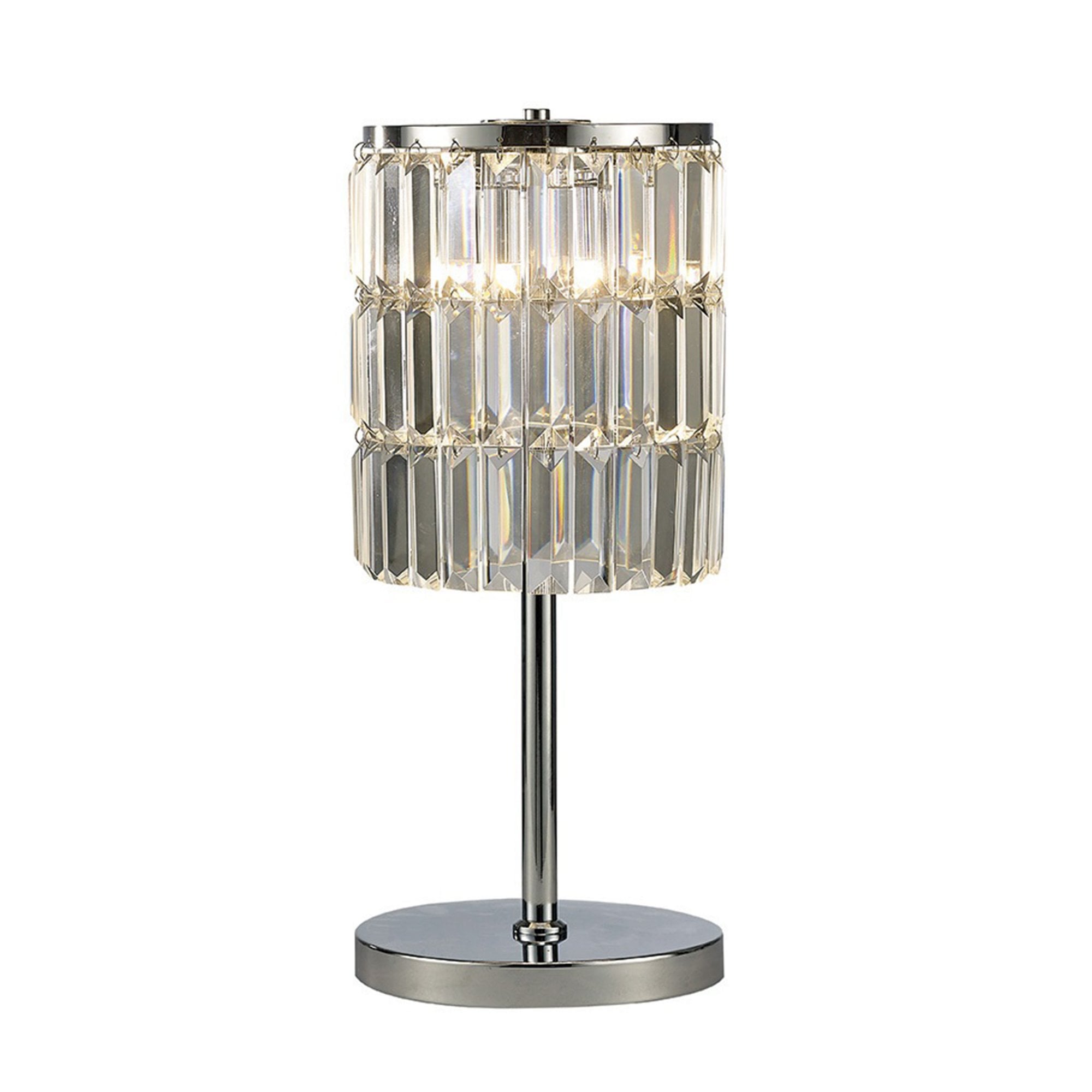 Diyas IL30178 Torre Crystal Curtain Table Lamp 3 Light Polished Chrome
