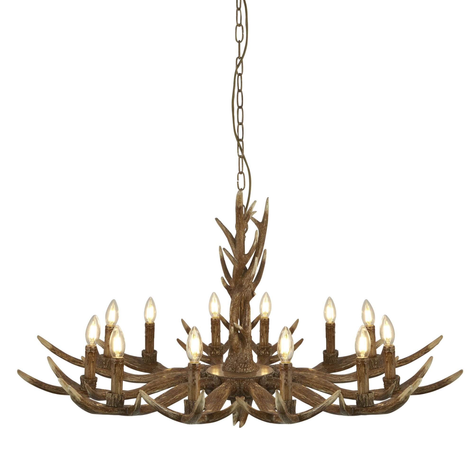 Searchlight Squires 12 Light Pendant - Brown Resin