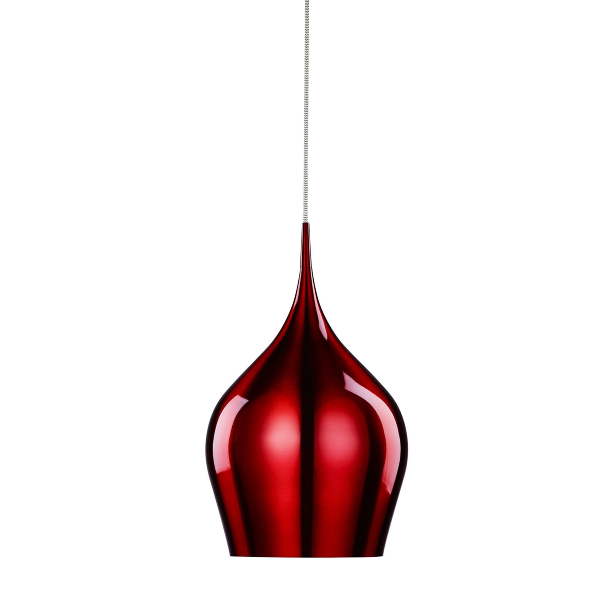 Searchlight Vulcan Single Red Pendant - Diameter 26cm