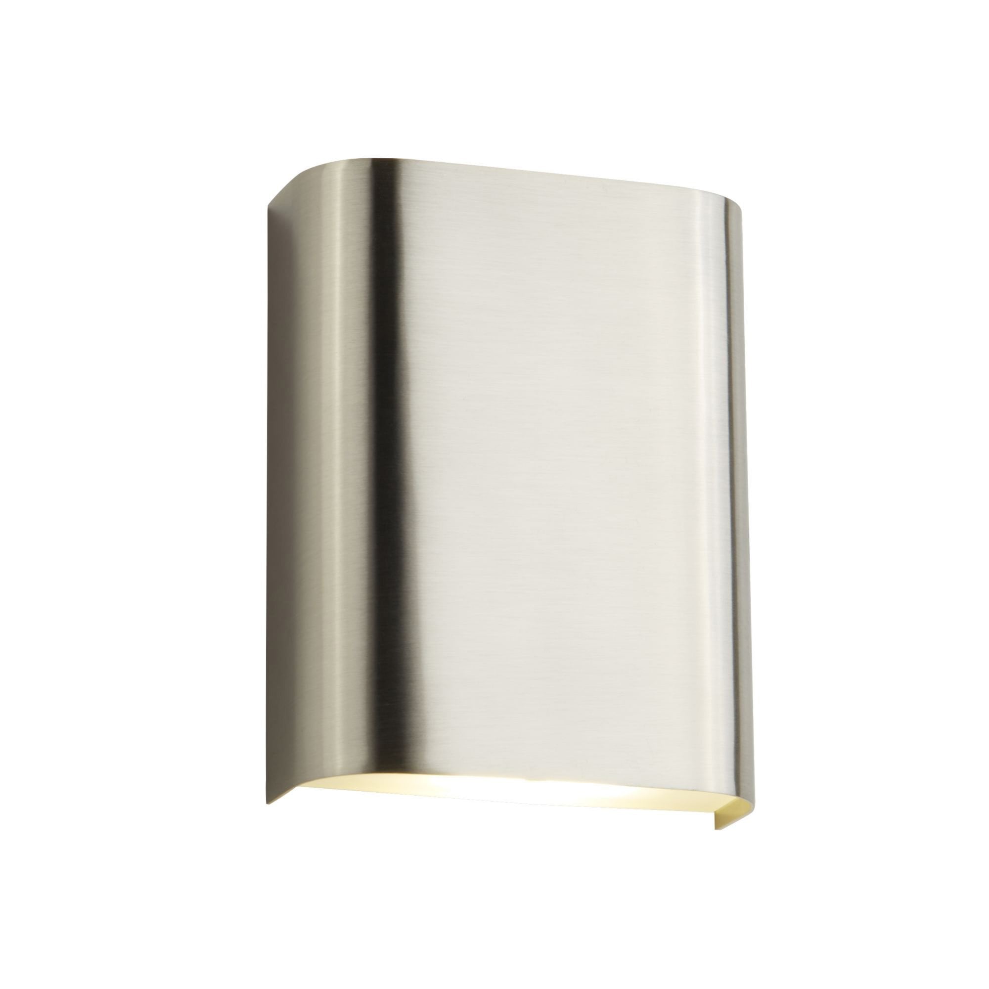 Searchlight Marius 2 Light LED Wall Light - Satin Silver & Frosted Glass