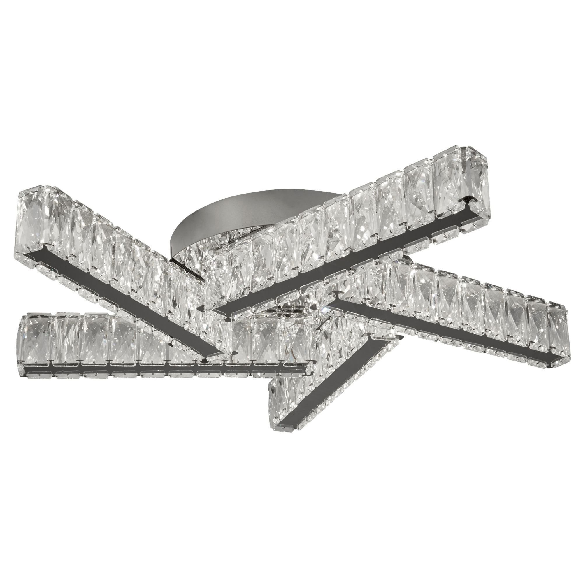 Searchlight Canarvan 5 Light LED Flush - Chrome & Clear Glass