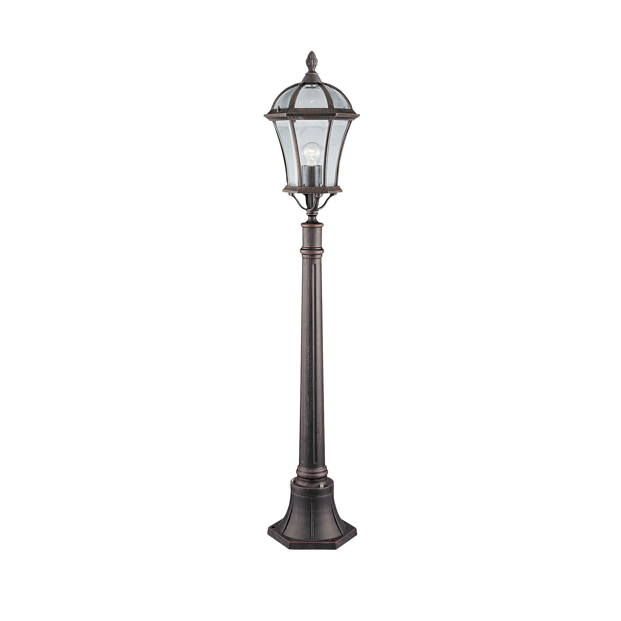 Searchlight Cairns Outdoor Post - Aluminium, Rustic Brown & Glass - IP23