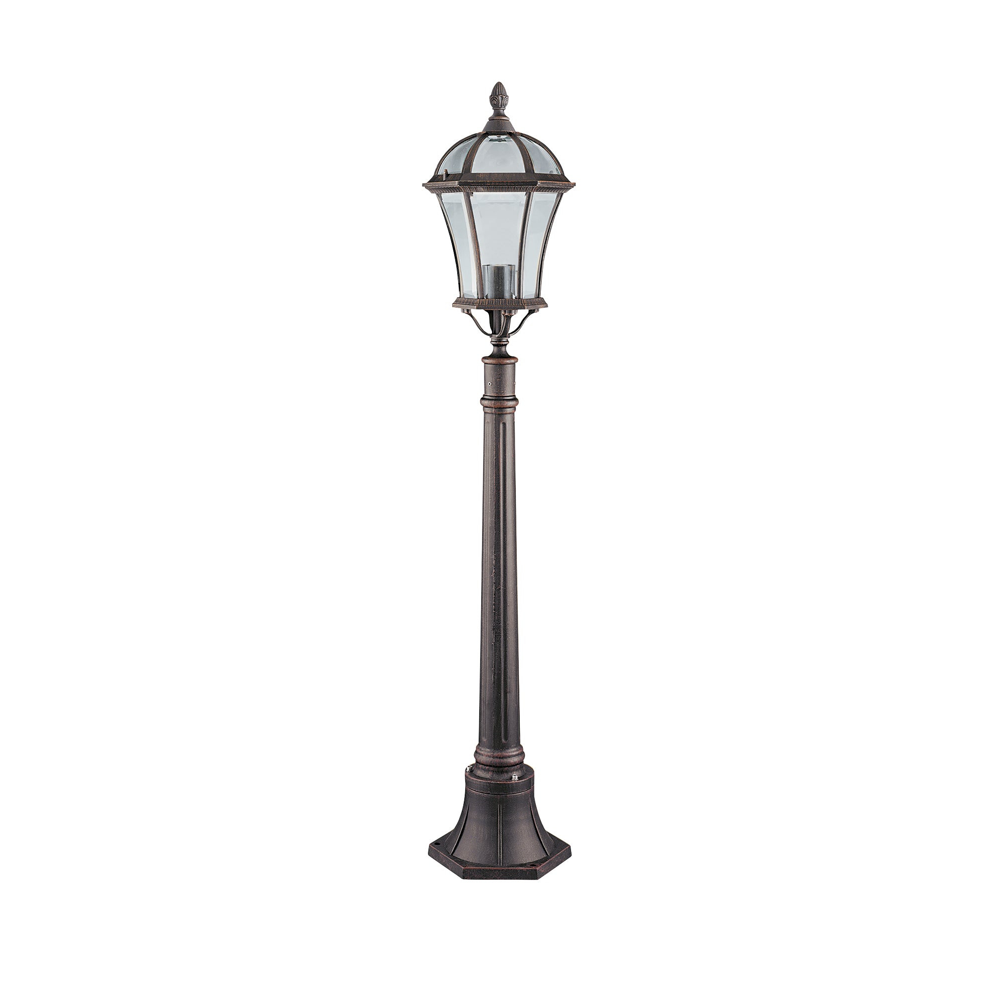 Searchlight Cairns Outdoor Post - Aluminium, Rustic Brown & Glass - IP23