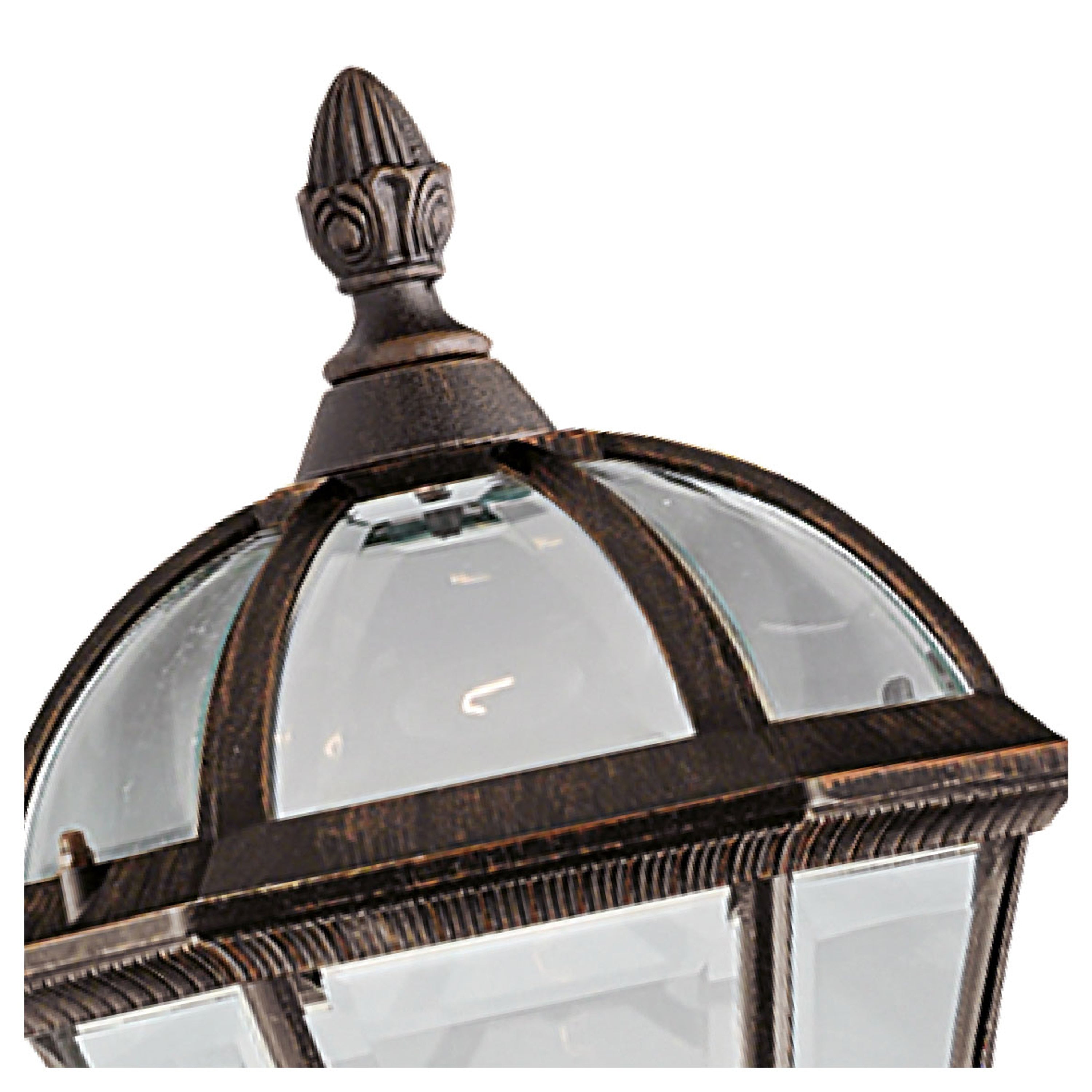 Searchlight Cairns Outdoor Post - Aluminium, Rustic Brown & Glass - IP23