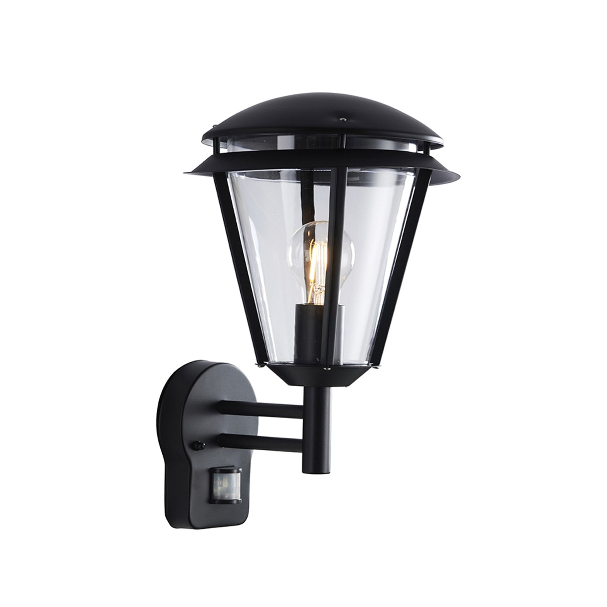 Saxby Inova PIR Single Light Wall Fitting IP44 - Matt Black