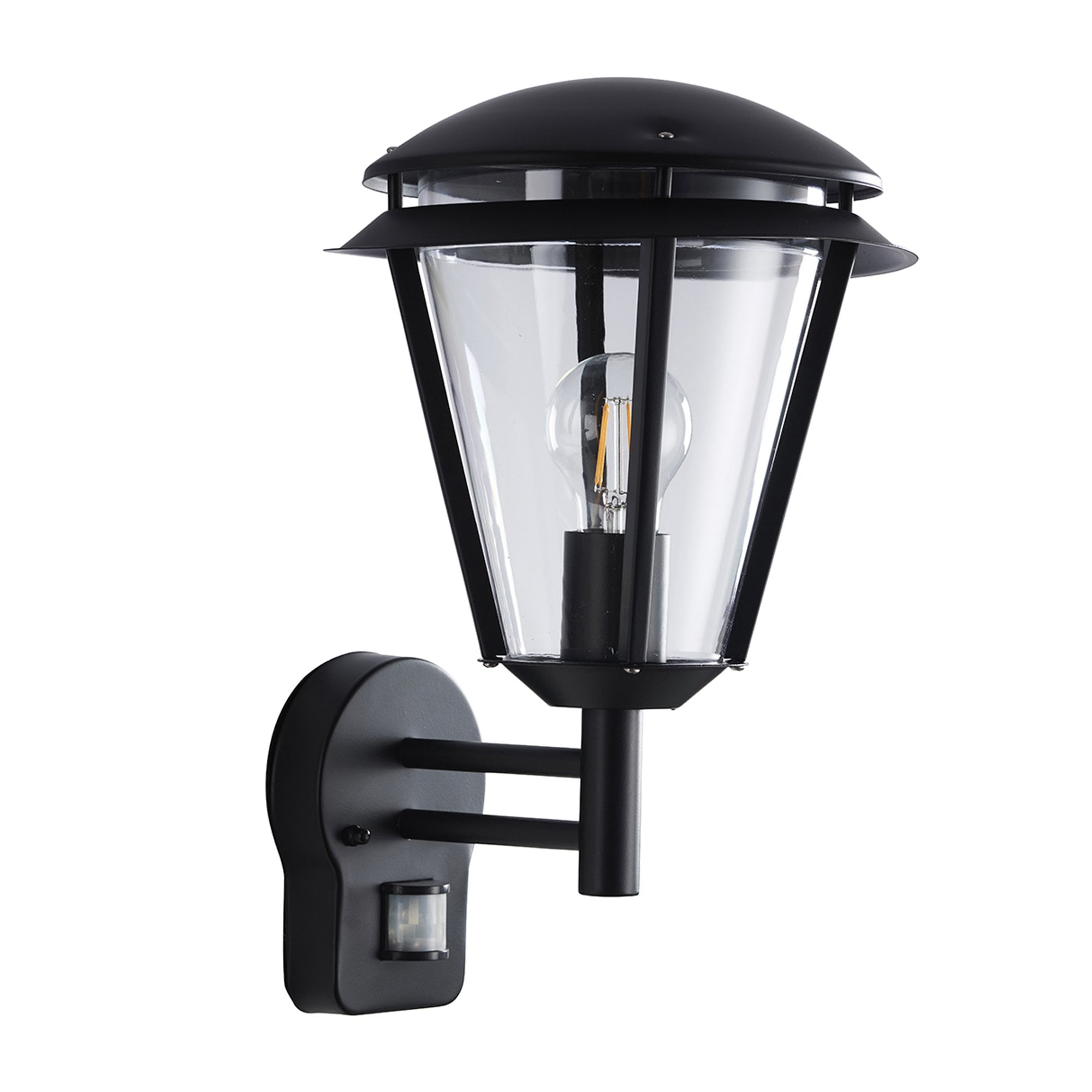 Saxby Inova PIR Single Light Wall Fitting IP44 - Matt Black