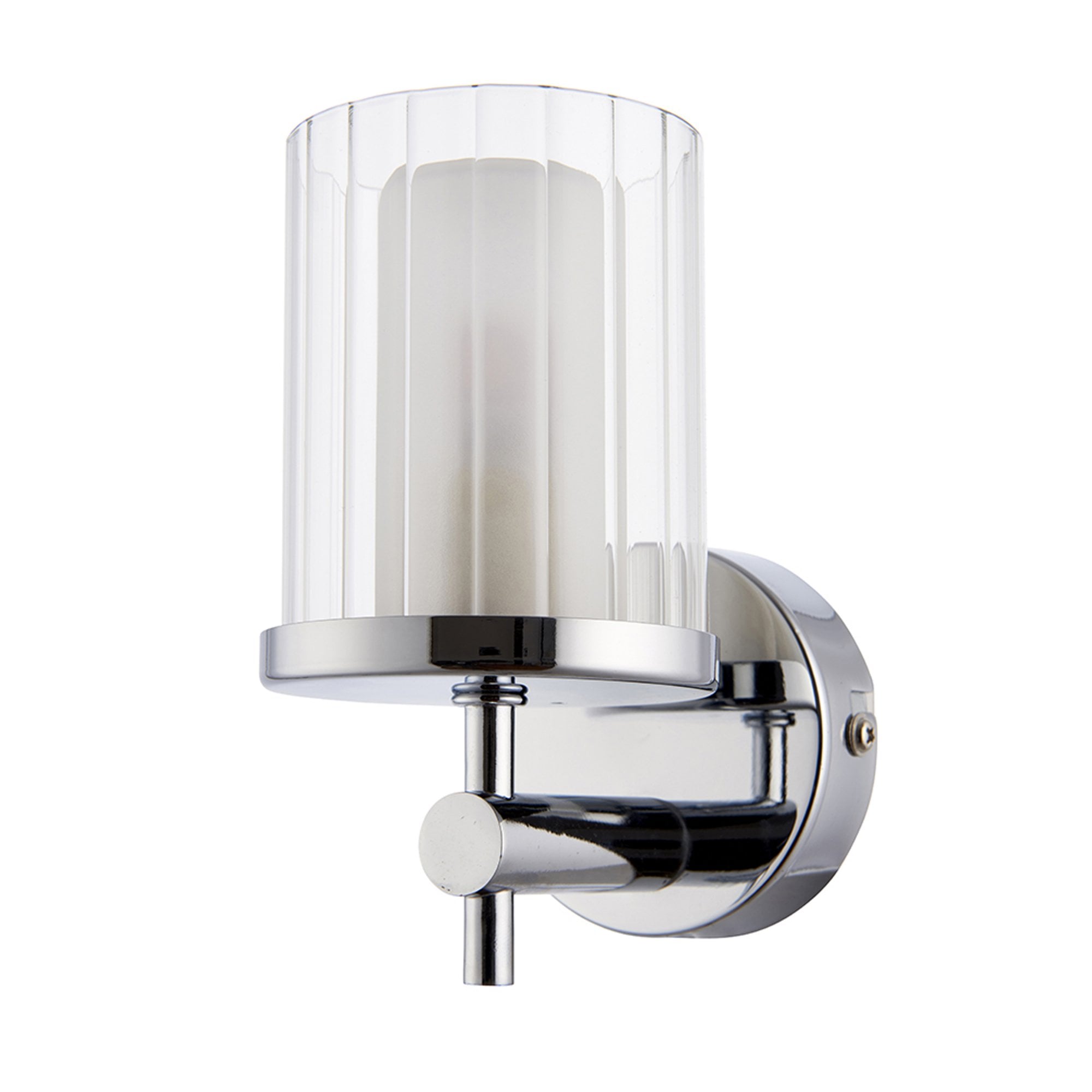 Endon Britton Single Light Wall Light - Chrome Plate & Clear Glass